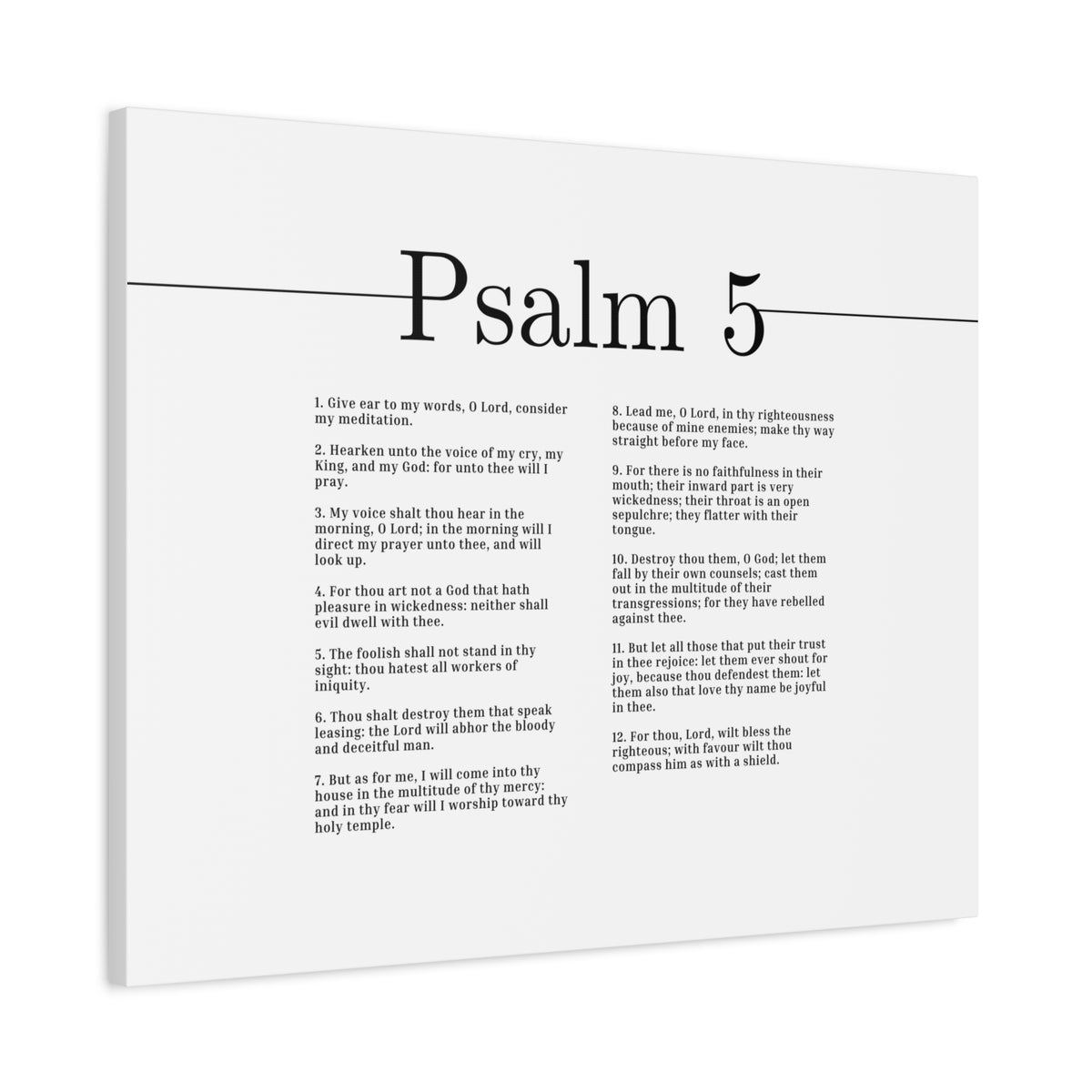 Scripture Canvas Will Bless The Righteous Psalm 5 Christian Wall Art Bible Verse Print Ready to Hang-Express Your Love Gifts