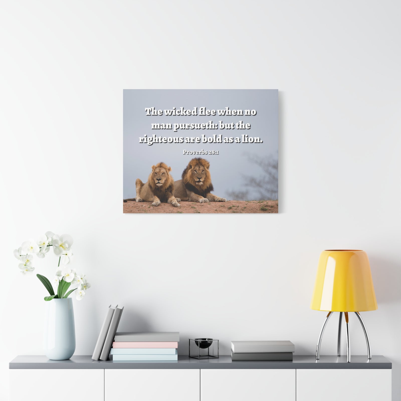 Scripture Walls The Righteous Proverbs 28:1 Bible Verse Canvas Christian Wall Art Ready to Hang-Express Your Love Gifts