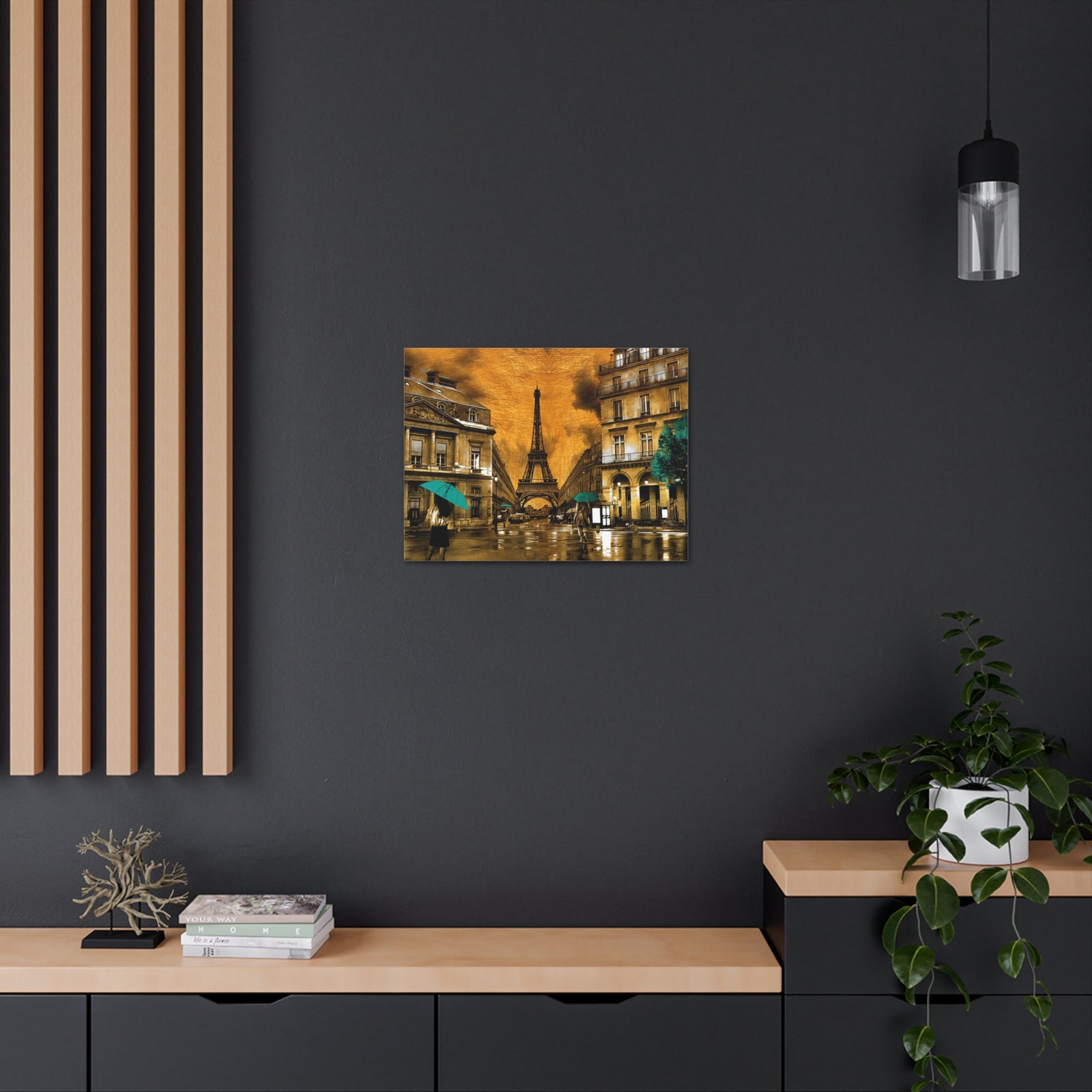 Yellow And Blue Eiffel Tower France Canvas Artwork High-Quality Breathtaking French City for Home Decor Ready to Hang-Express Your Love Gifts