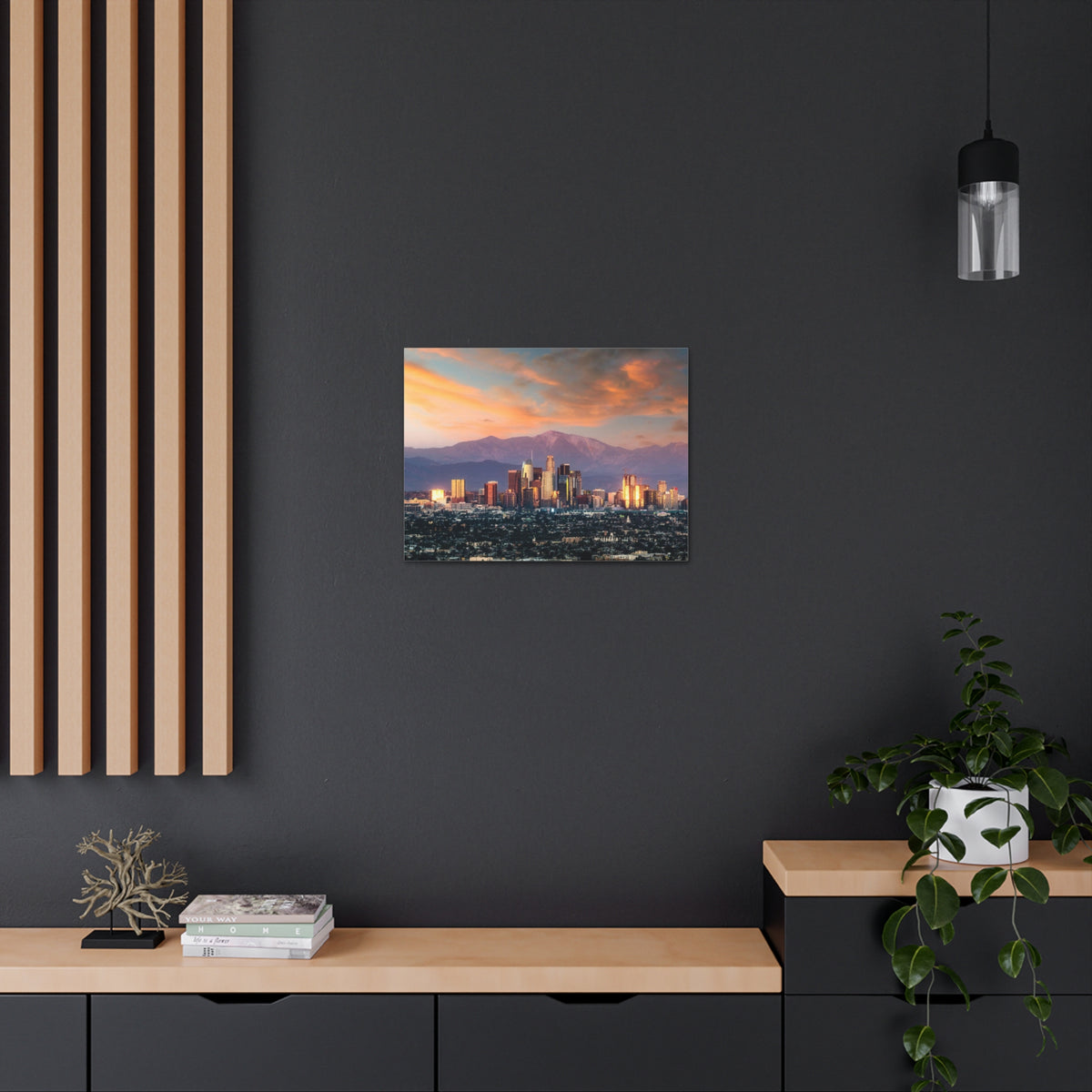 Los Angeles Daytime Skyline Canvas Artwork High-Quality Breathtaking Stunning Cityscape for Home Decor Ready to Hang-Express Your Love Gifts