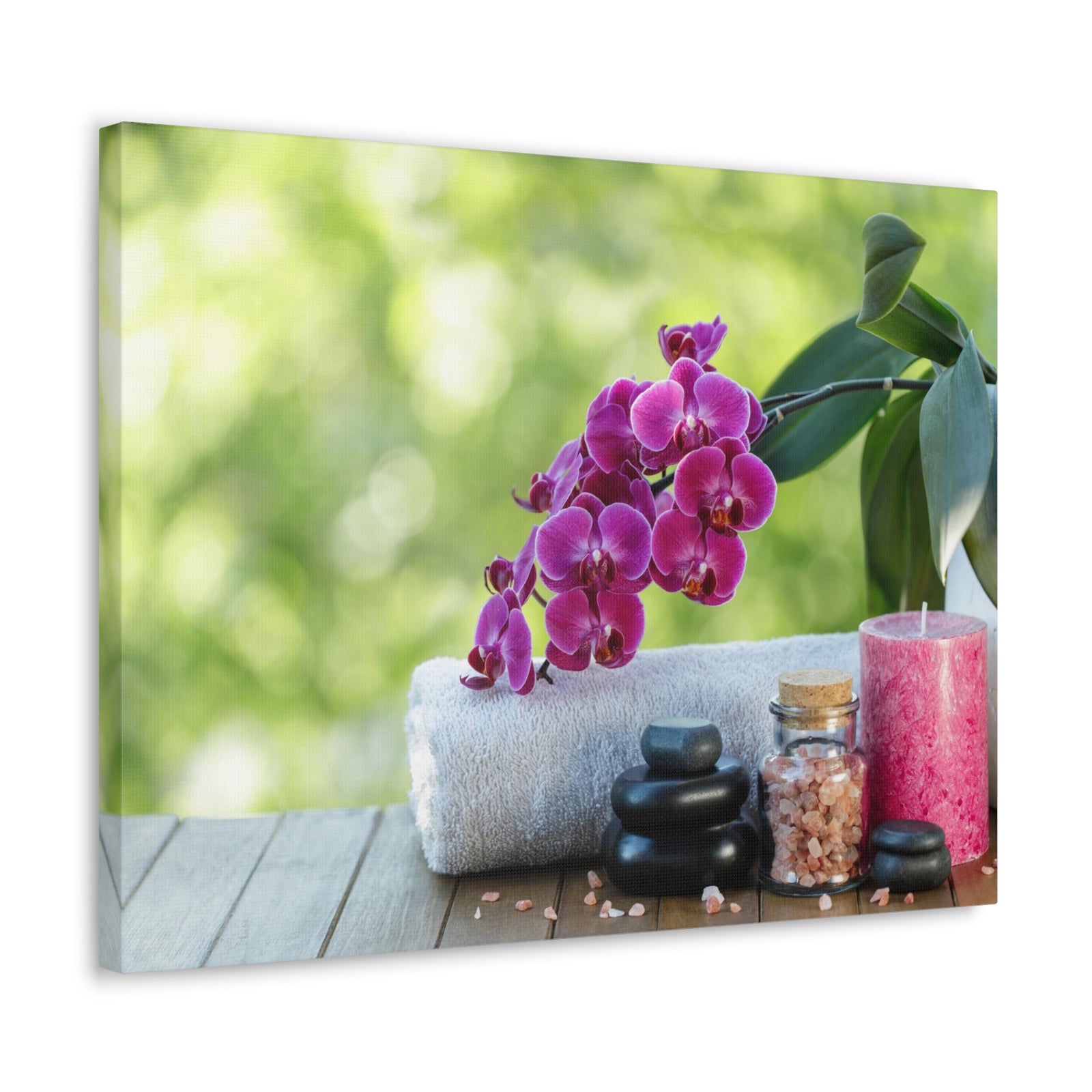 Spa Composition on Wooden Forest Floral Nature Photography Canvas Wall Art for Home Decor Ready-to-Hang-Express Your Love Gifts