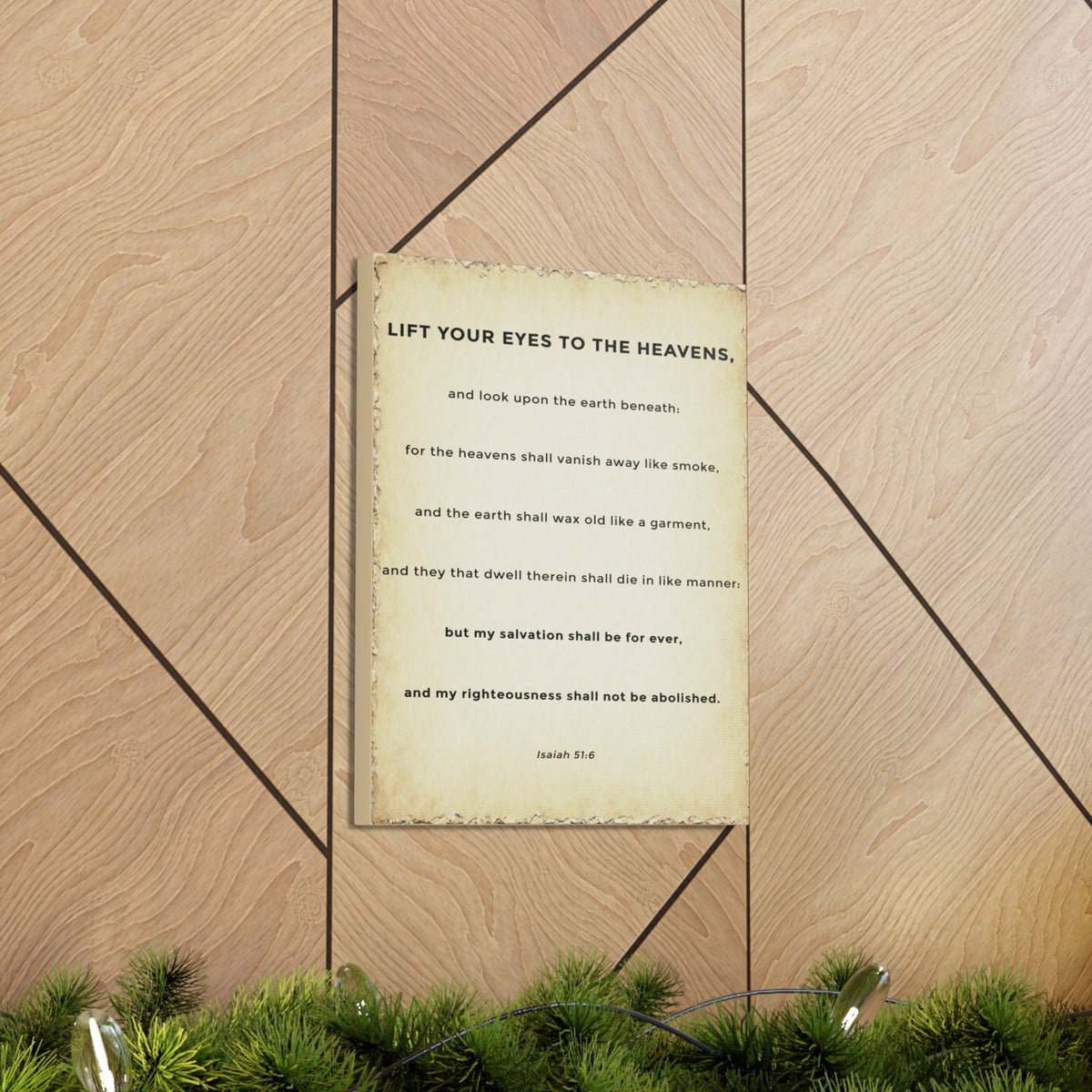 Scripture Walls Isaiah 51:6 Eternal Salvation Bible Verse Canvas Christian Wall Art Ready to Hang Unframed-Express Your Love Gifts