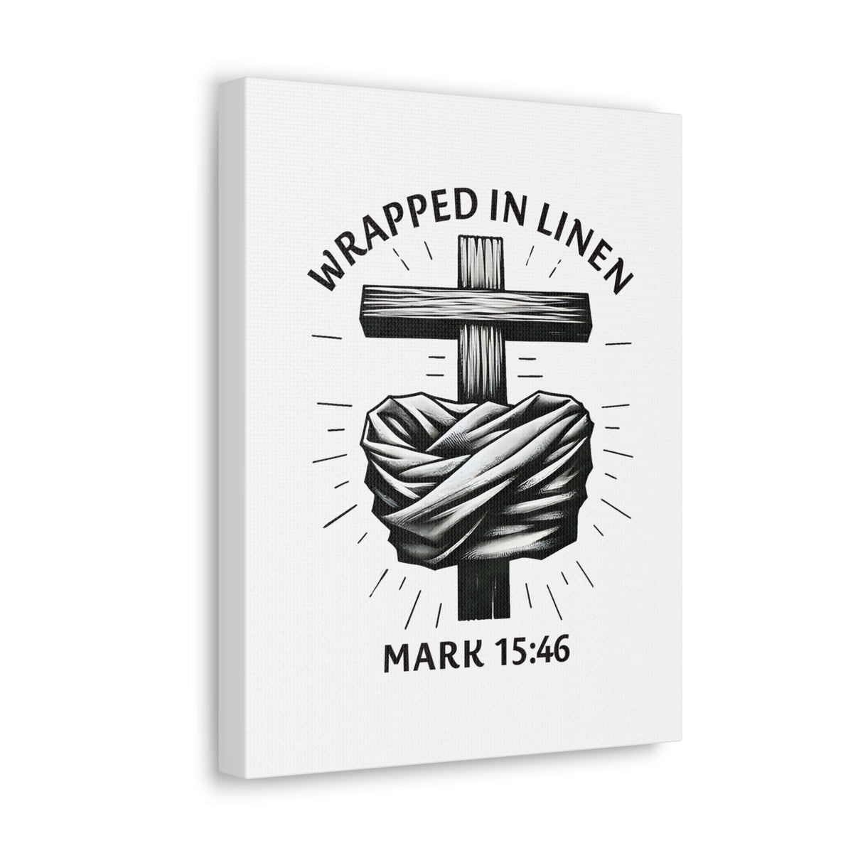 Scripture Walls Mark 15:46 Wrapped in Linen Bible Verse Canvas Christian Wall Art Ready to Hang Unframed-Express Your Love Gifts