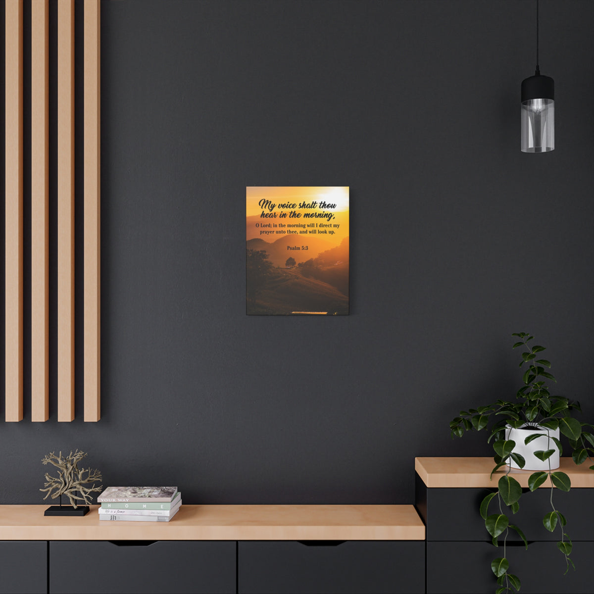 Bible Verse Canvas Morning Prayer Psalm 5:3 Christian Home Decor Scripture Art-Express Your Love Gifts