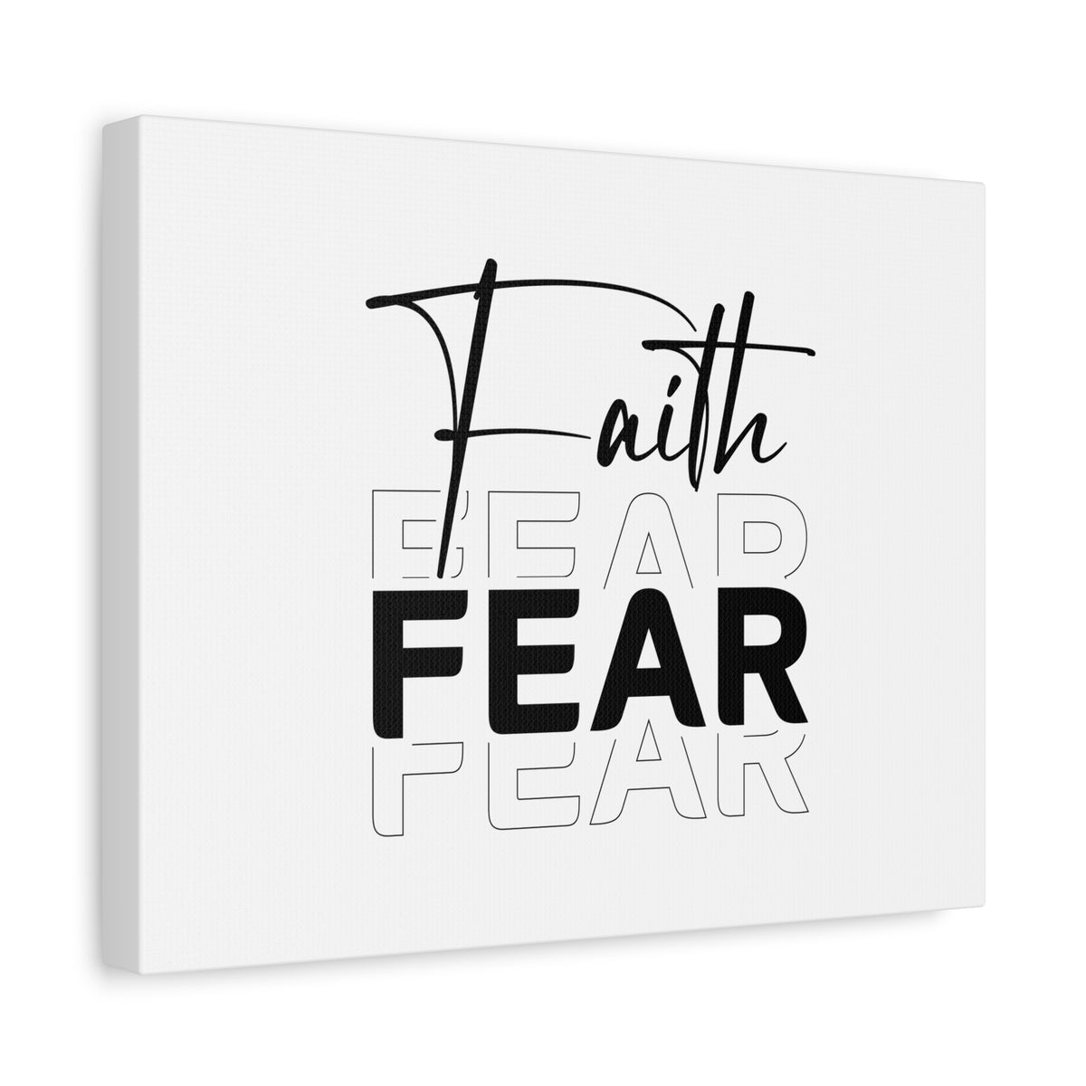 Scripture Canvas Faith Over Fear Psalm 34:4 Bold Christian Wall Art Bible Verse Print Ready to Hang-Express Your Love Gifts