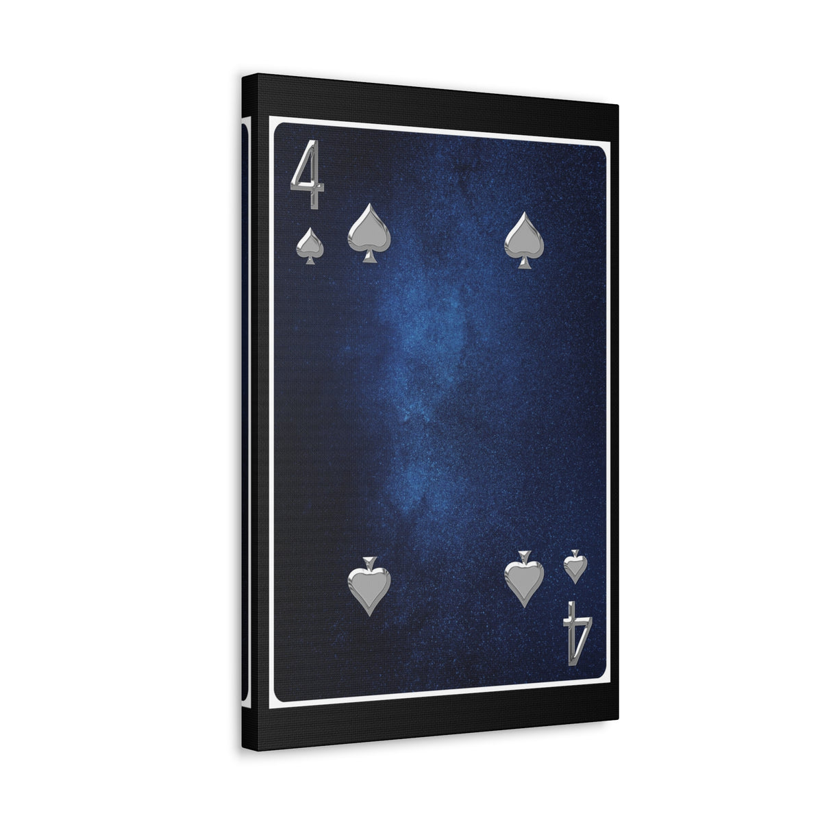 Four Of Spades Space Background Playing Card Canvas Wall Art for Home Decor Ready-to-Hang-Express Your Love Gifts