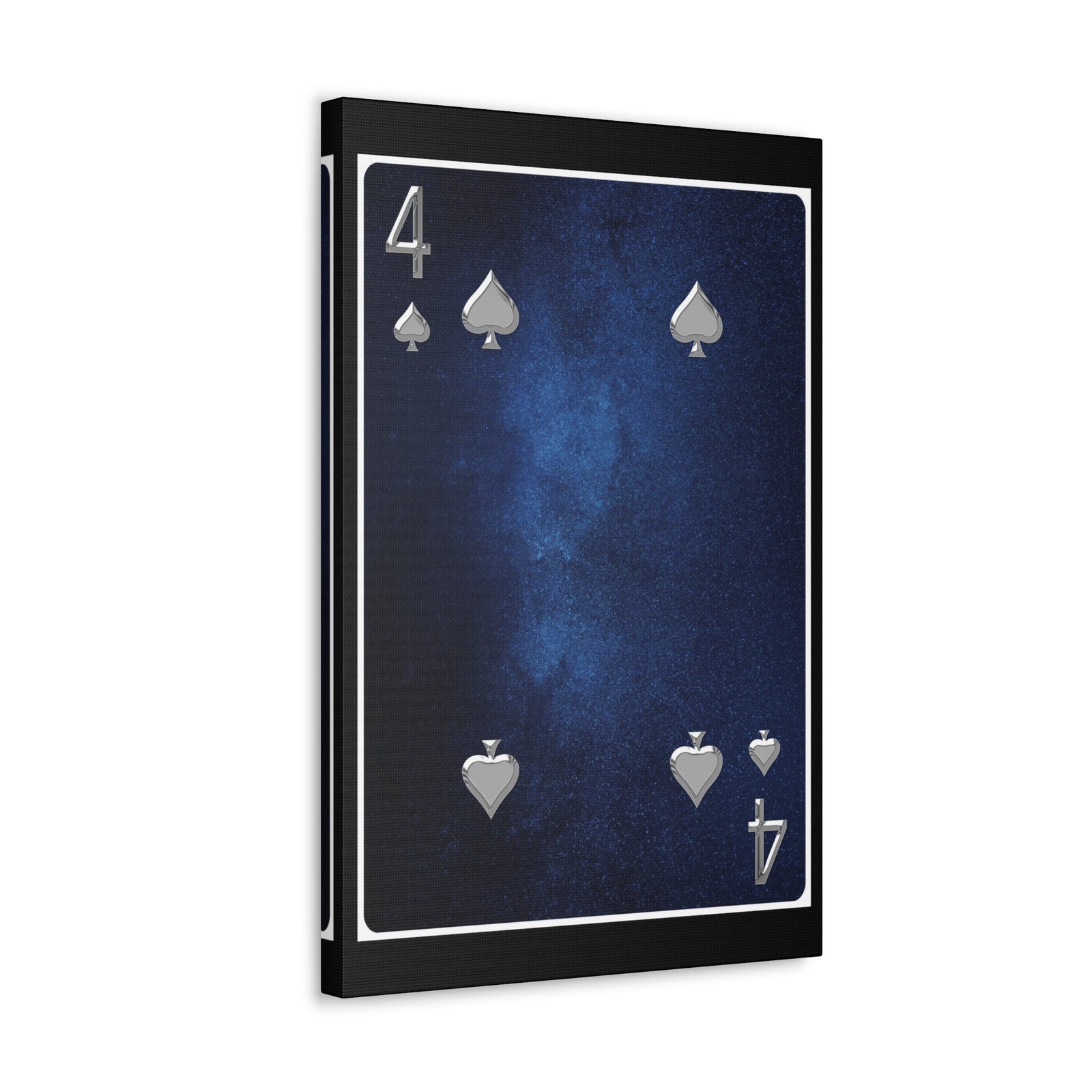 Four Of Spades Space Background Playing Card Canvas Wall Art for Home Decor Ready-to-Hang-Express Your Love Gifts