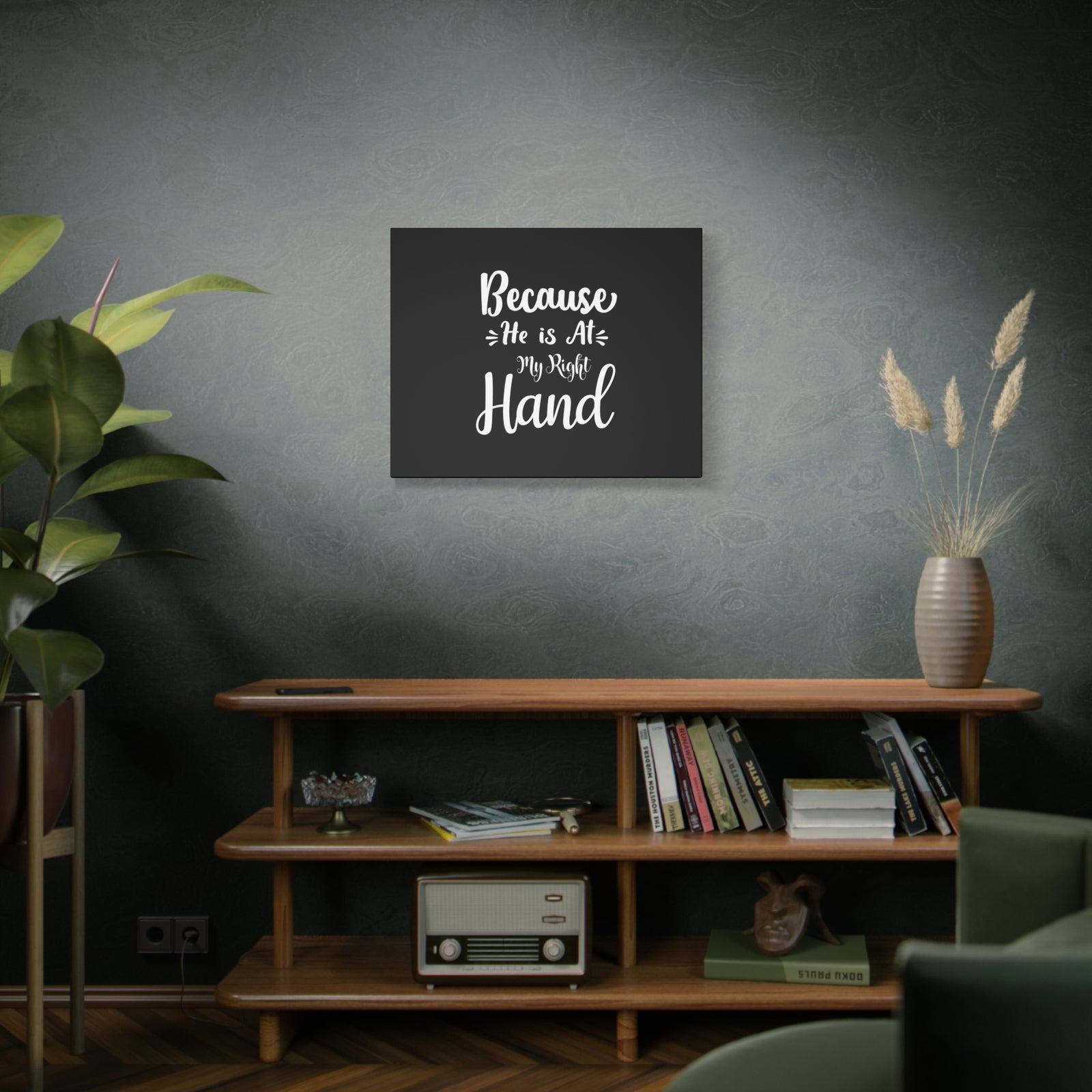 Scripture Canvas He Is At My Right Hand Psalm 16:8 Christian Wall Art Bible Verse Print Ready to Hang-Express Your Love Gifts