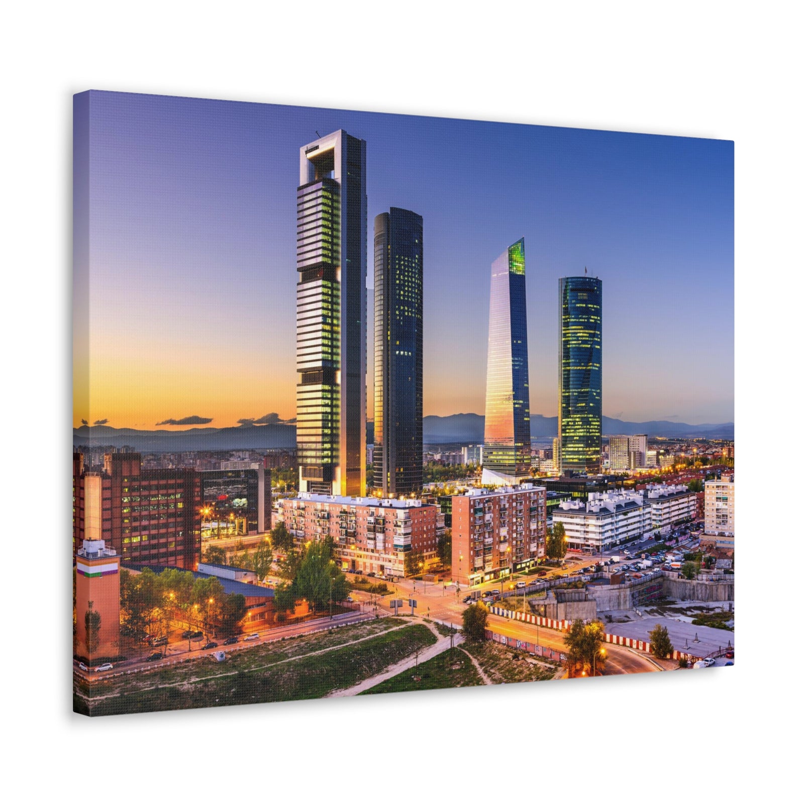 Madrid Night Skyline Canvas Artwork High-Quality Breathtaking Stunning Cityscape for Home Decor Ready to Hang-Express Your Love Gifts