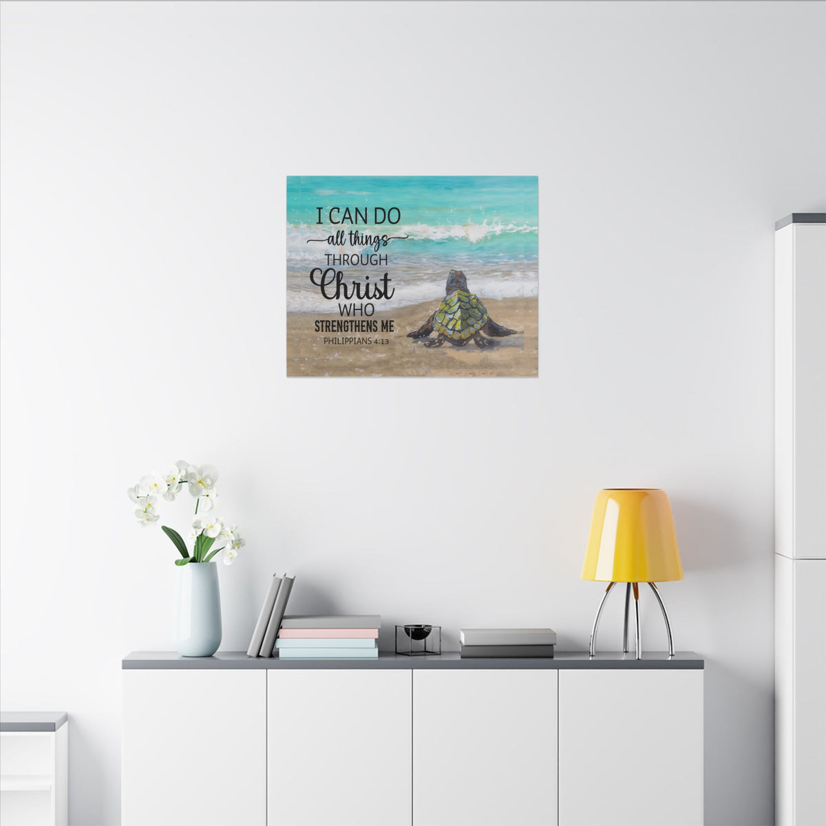 Scripture Walls Christ Strengthens Me Philippians 4:13 Christian Wall Art Print Ready to Hang Unframed-Express Your Love Gifts