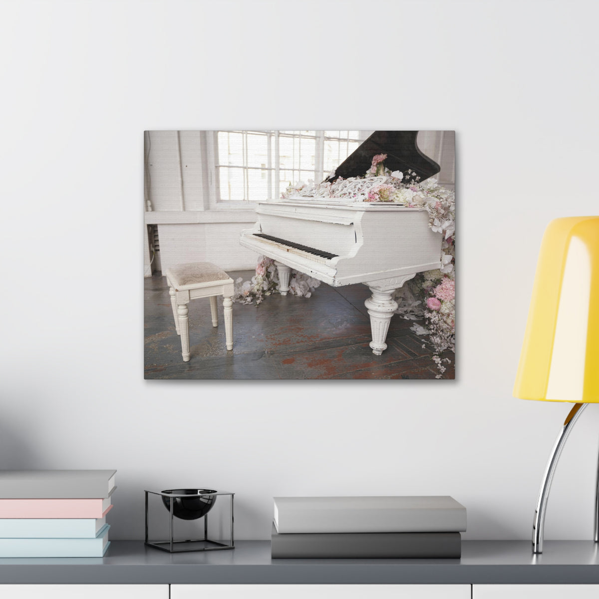 Piano with Flowers Music Lover's Delight Piano Keyboard Canvas Wall Art for Home Decor Ready-to-Hang-Express Your Love Gifts
