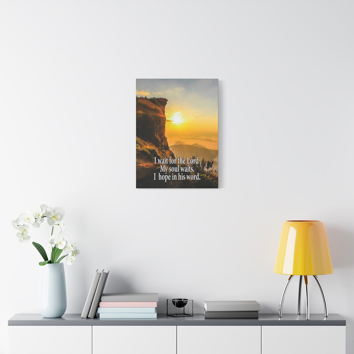 I Wait For The LordScripture Canvas I Wait For The Lord Psalm 130:5 Christian Wall Art Bible Verse Print Ready to Hang-Express Your Love Gifts