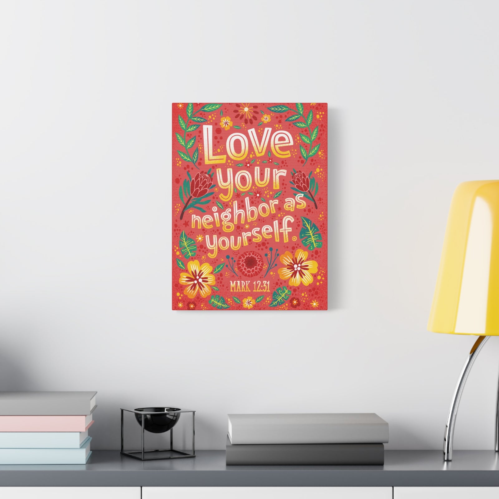 Scripture Walls Love Your Neighbor Mark 12:31 Bible Verse Canvas Christian Wall Art Ready to Hang