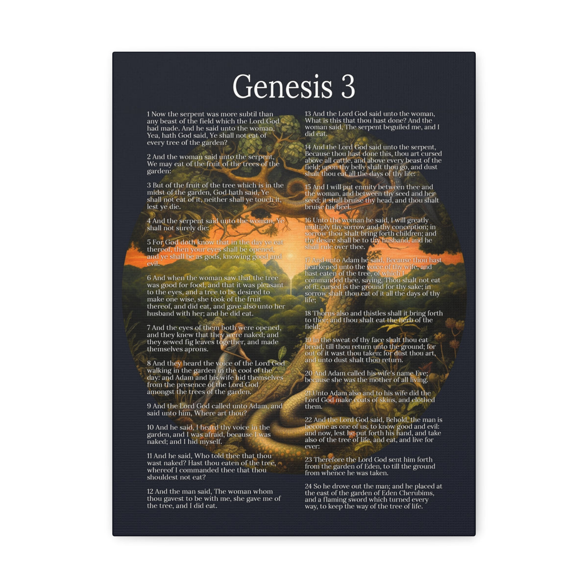 Scripture Walls Fall of Man Genesis 3 Chapter Christian Wall Art Print Ready to Hang Unframed-Express Your Love Gifts
