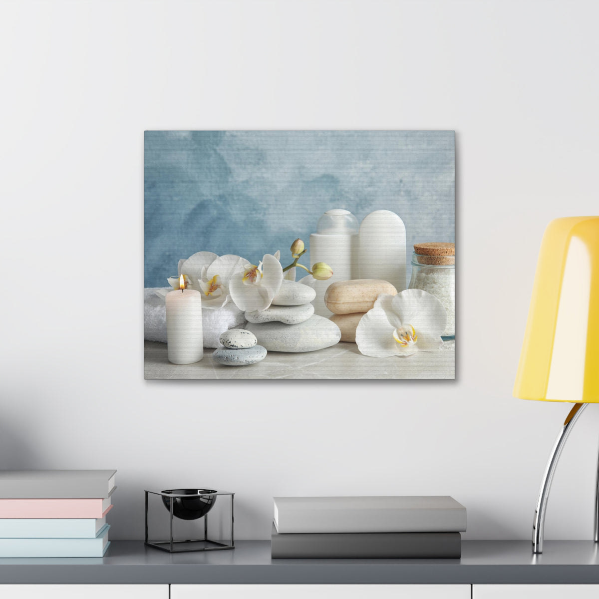 Stones on Light Table Forest Floral Nature Photography Canvas Wall Art for Home Decor Ready-to-Hang-Express Your Love Gifts