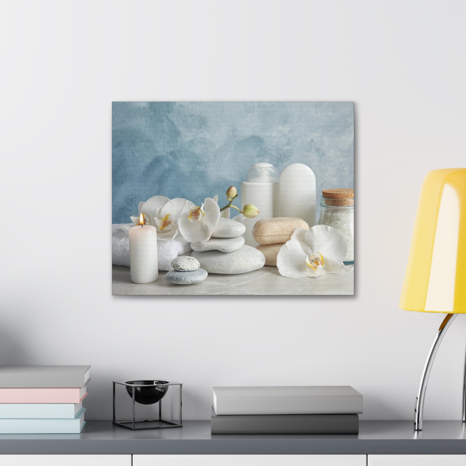 Stones on Light Table Forest Floral Nature Photography Canvas Wall Art for Home Decor Ready-to-Hang-Express Your Love Gifts