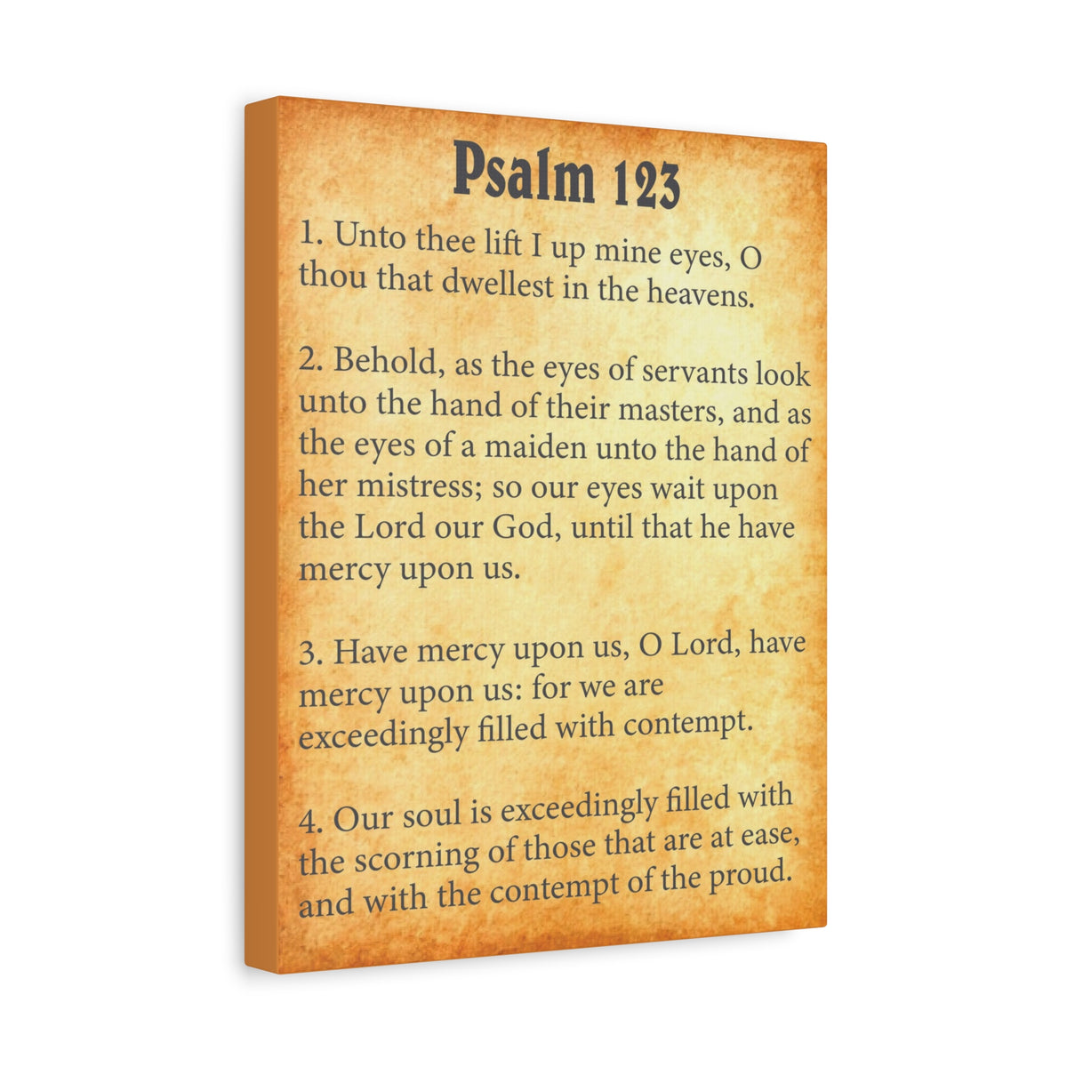 Scripture Walls Psalm 123 Gold Bible Chapter Canvas Christian Wall Art Ready to Hang-Express Your Love Gifts