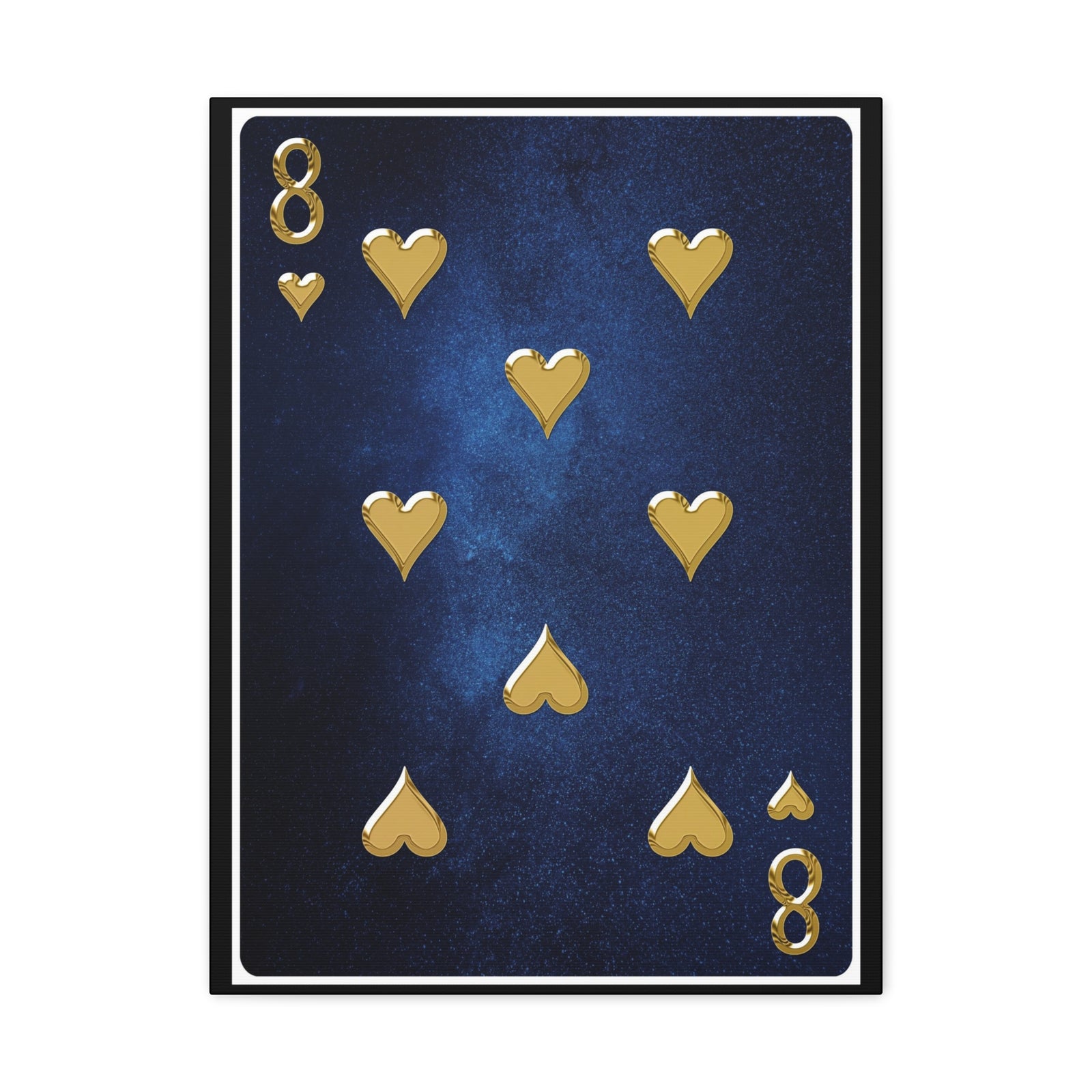 Eight Of Hearts Space Background Playing Card Canvas Wall Art for Home Decor Ready-to-Hang-Express Your Love Gifts