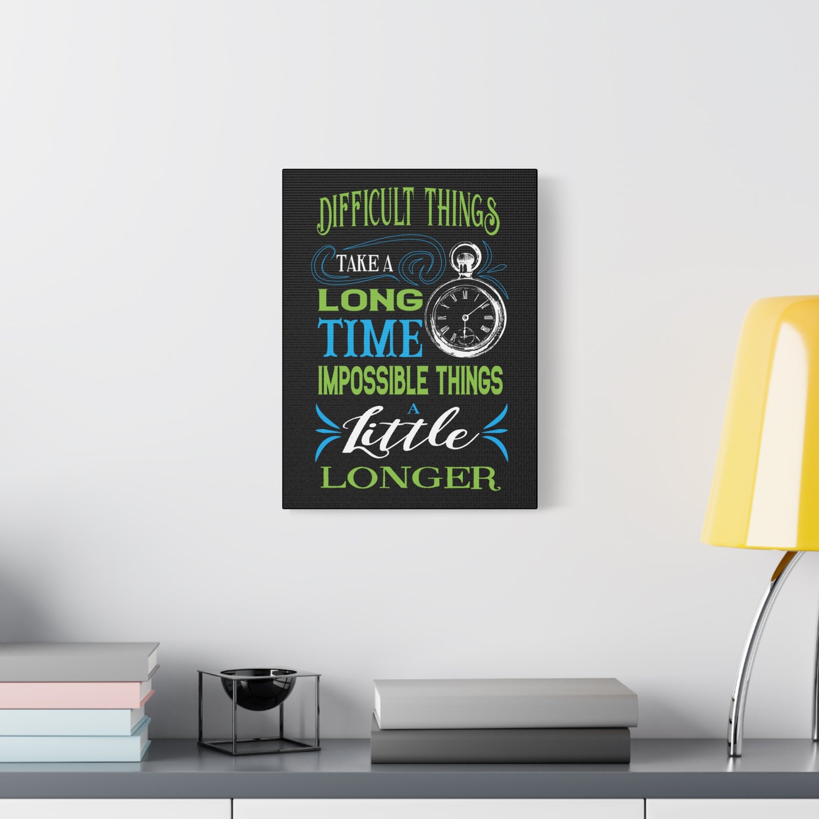 Inspirational Quote Canvas Long Time Wall Art Motivational Motto Inspiring Prints Artwork Decor Ready to Hang-Express Your Love Gifts