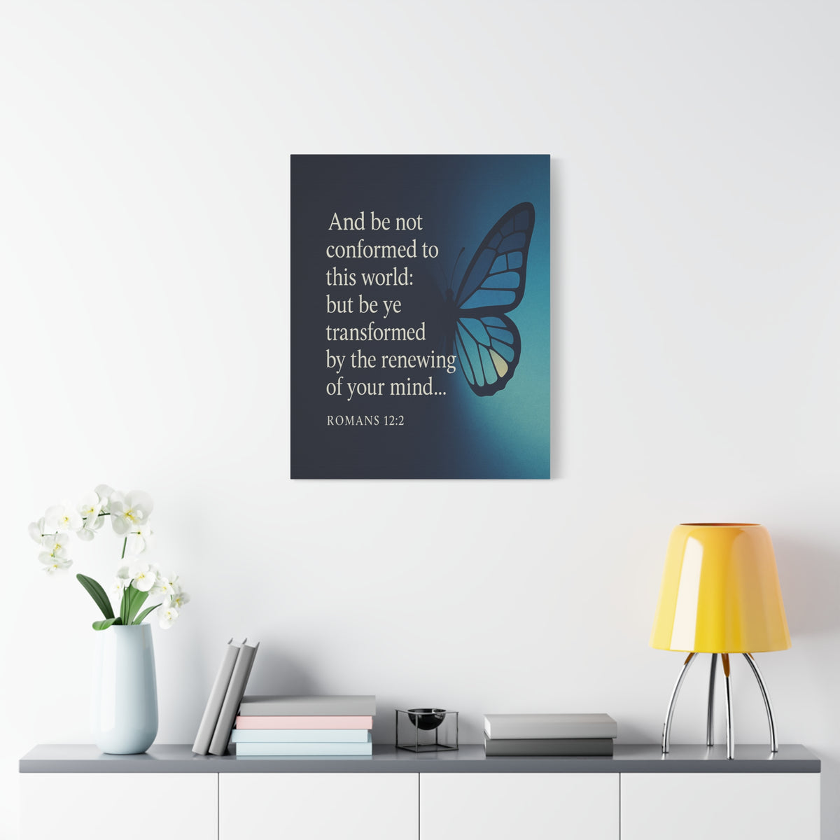 Bible Verse Canvas Romans 12:2 Christian Home Décor Wall Art Scripture Ready to Hang Faith Print-Express Your Love Gifts