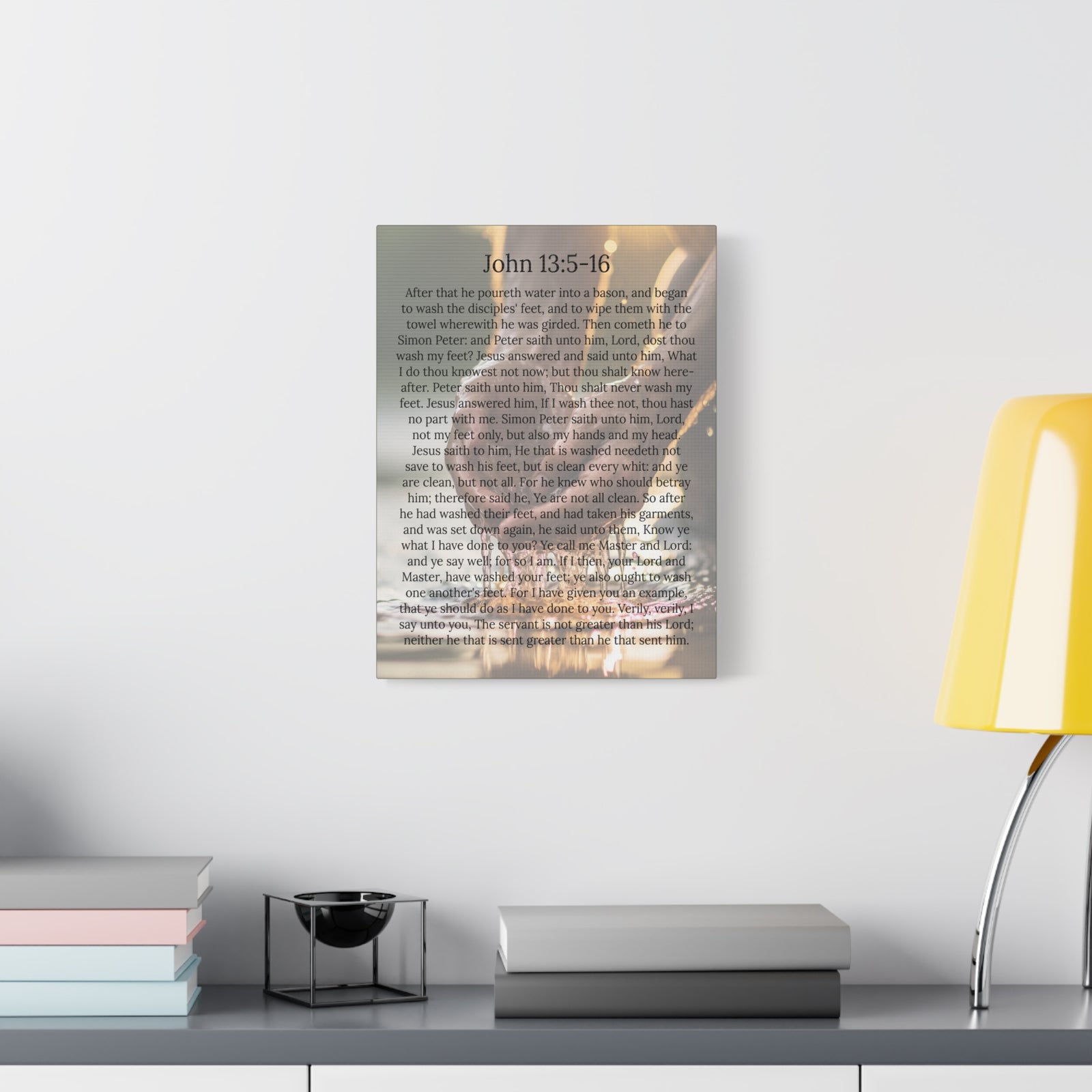 Scripture Walls Footwashing John 13:5-16 Christ Christian Wall Art Print Ready to Hang Unframed-Express Your Love Gifts