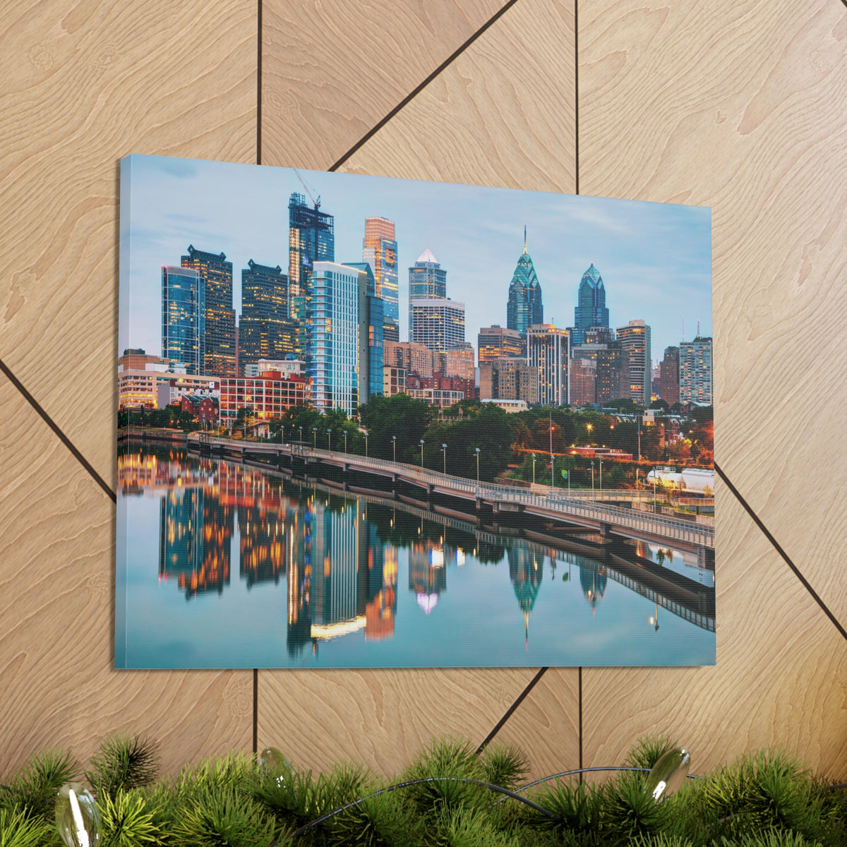 Philadelphia Daytime Skyline Canvas Artwork High-Quality Breathtaking Stunning Cityscape for Home Decor Ready to Hang-Express Your Love Gifts