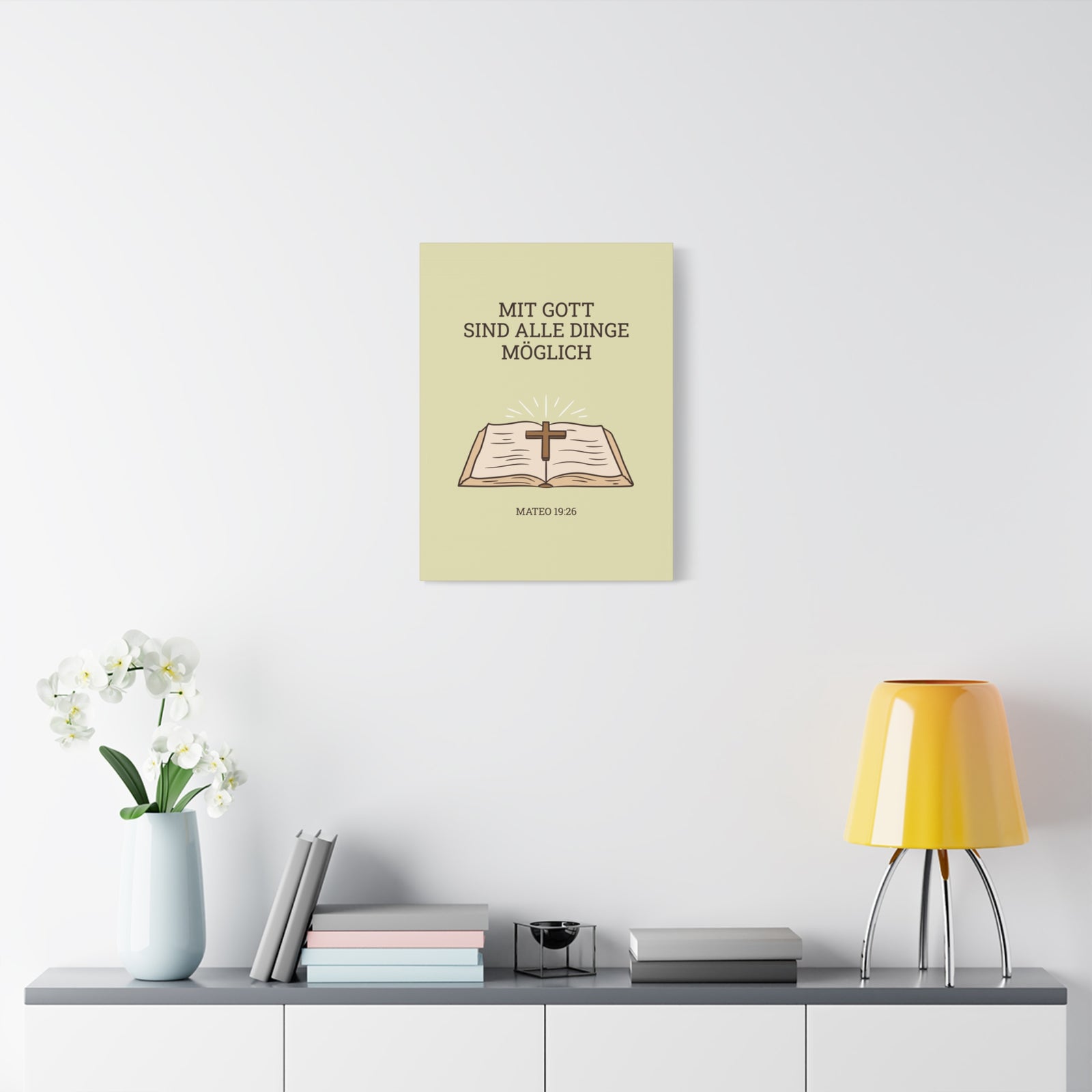 Scripture Walls Mateo 19:26 German Bible Verse Canvas Christian Wall Art Ready to Hang Unframed-Express Your Love Gifts