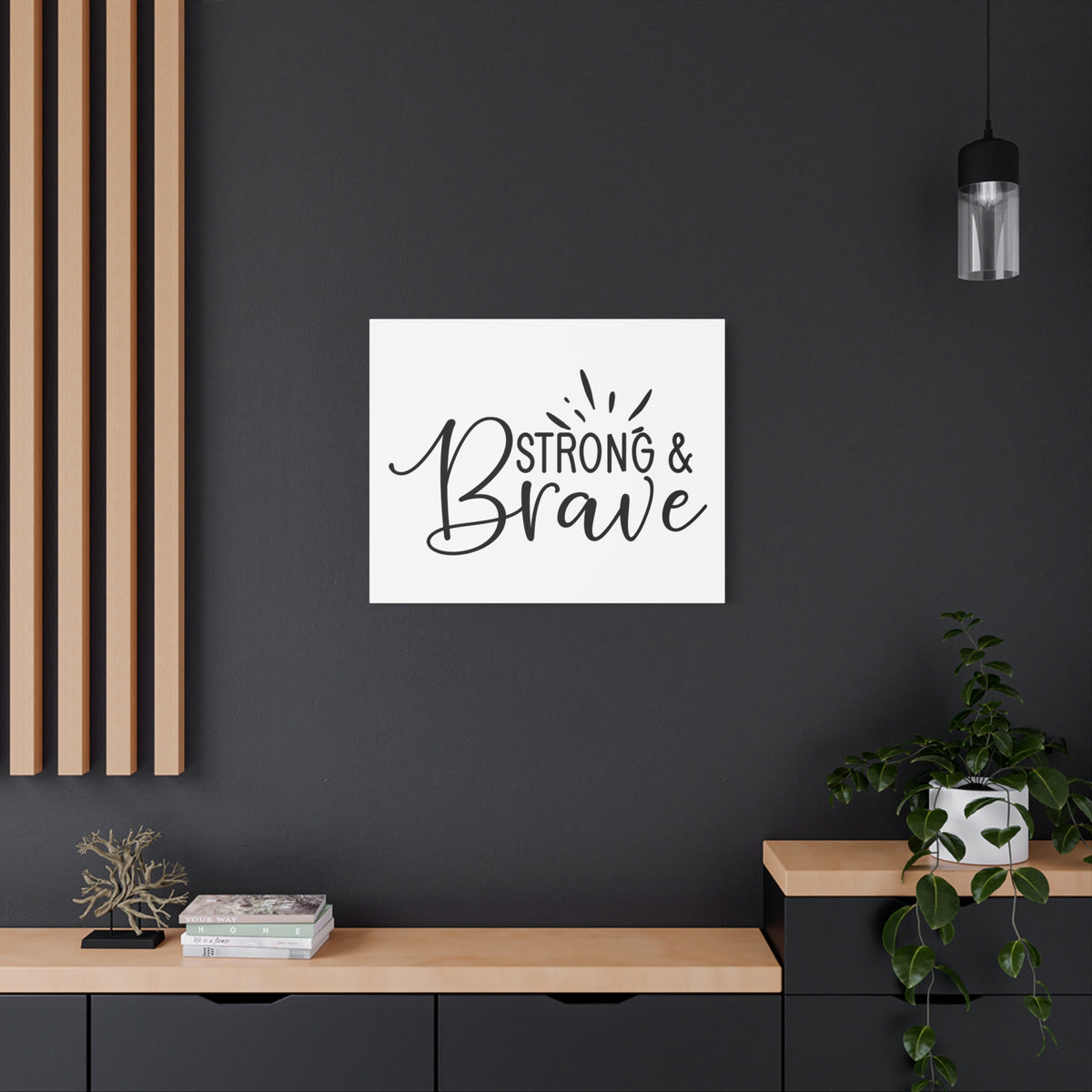 Scripture Canvas Be Strong & Brave Psalm 31:24 Christian Wall Art Print Ready to Hang-Express Your Love Gifts