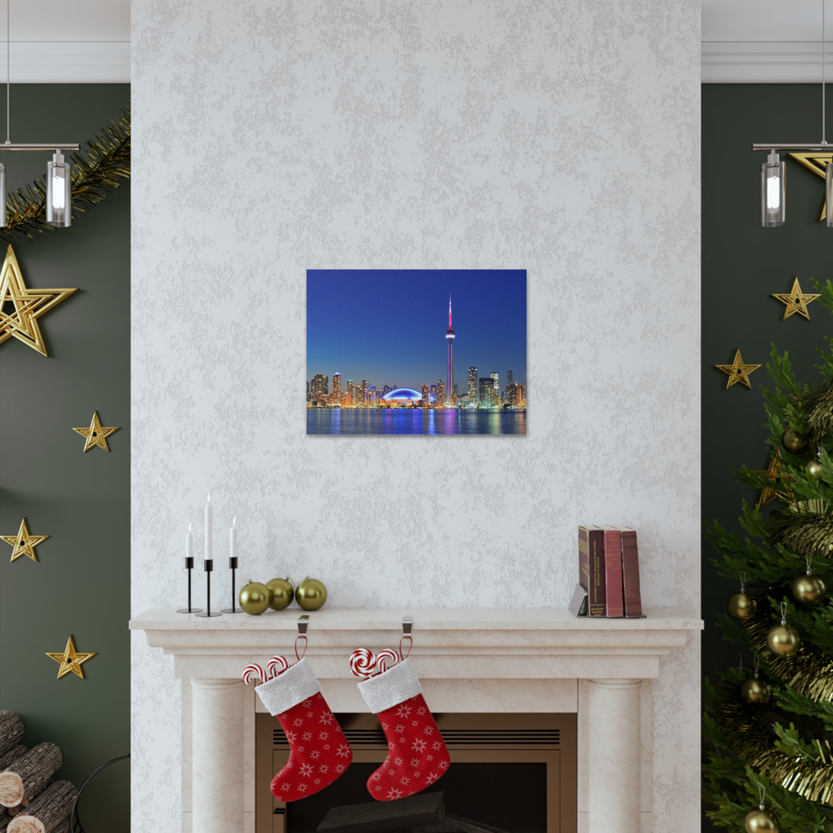Toronto Night Skyline Canvas Artwork High-Quality Breathtaking Stunning Cityscape for Home Decor Ready to Hang-Express Your Love Gifts
