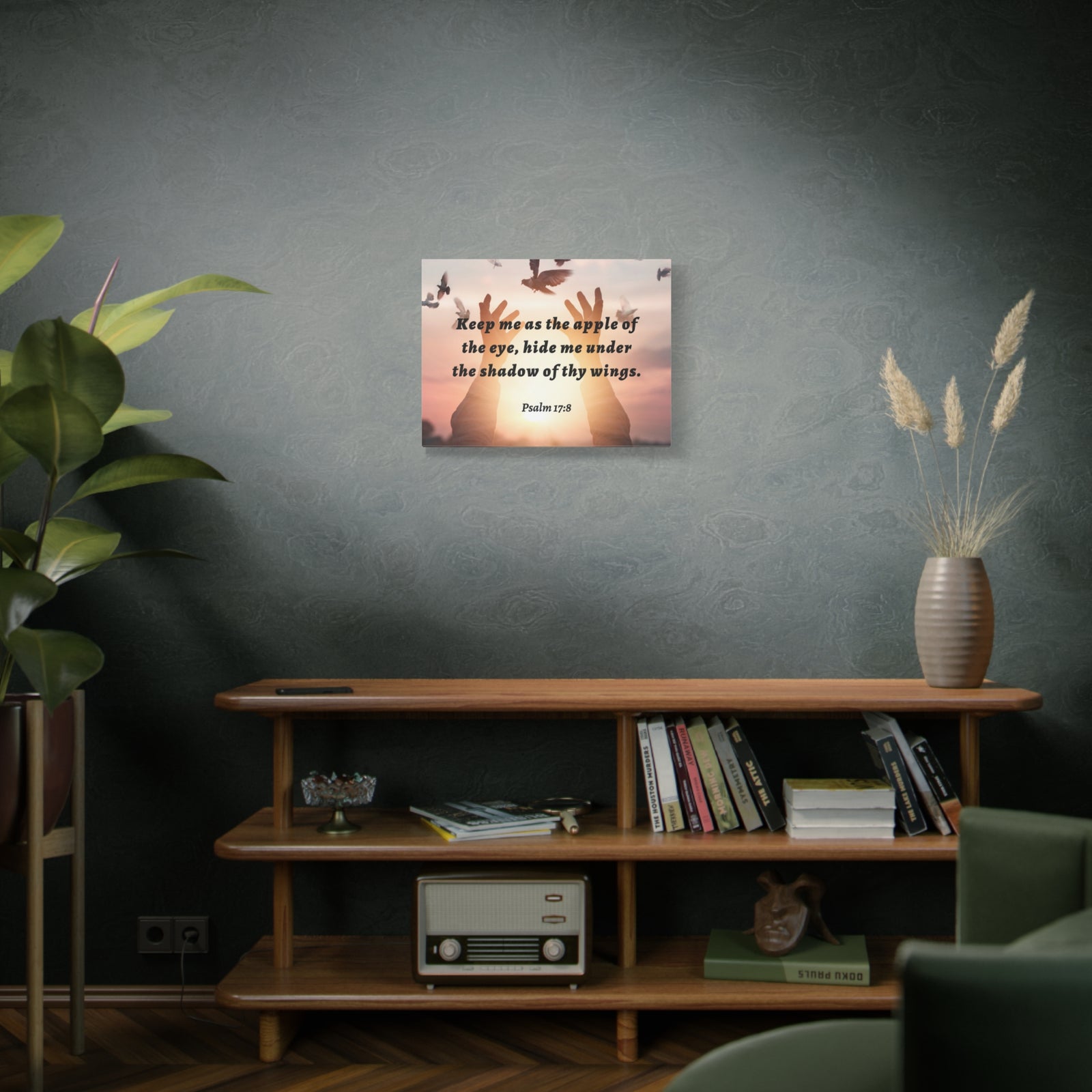 Scripture Walls Thy Wings Psalm 17:8 Bible Verse Canvas Christian Wall Art Ready to Hang-Express Your Love Gifts