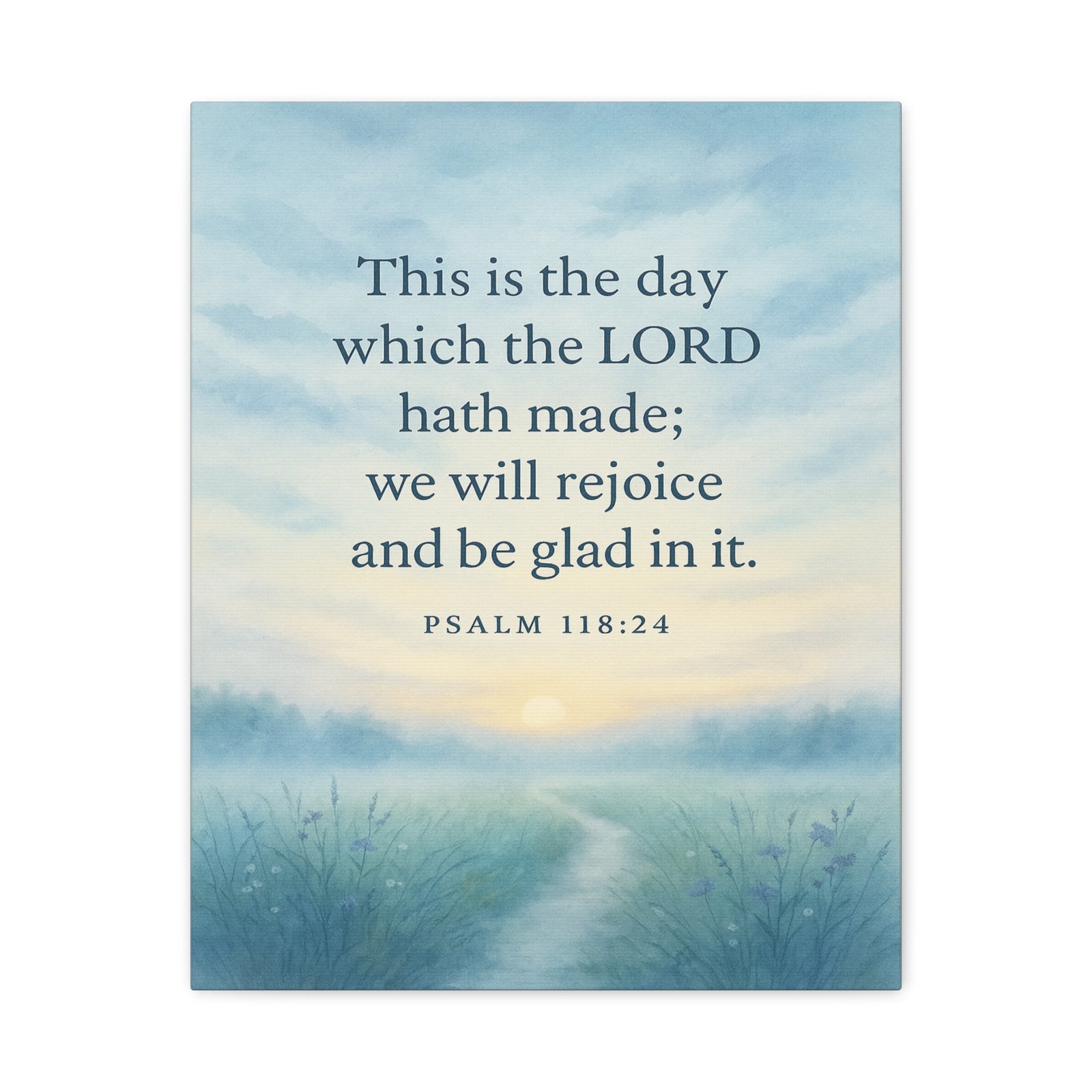 Bible Verse Canvas Psalm 118:24 Christian Home Décor Wall Art Scripture Ready to Hang Faith Print-Express Your Love Gifts