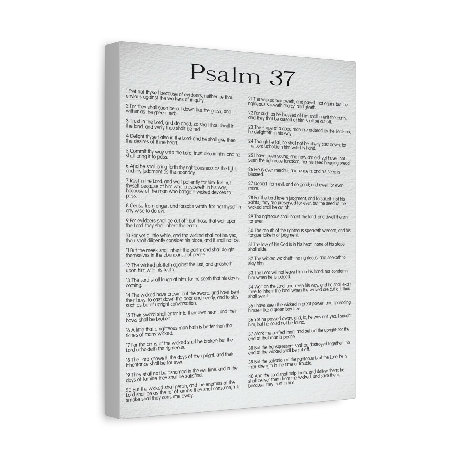 Scripture Canvas Delighting in His Righteousness Psalm 37 Christian Wall Art Bible Verse Print Ready to Hang-Express Your Love Gifts