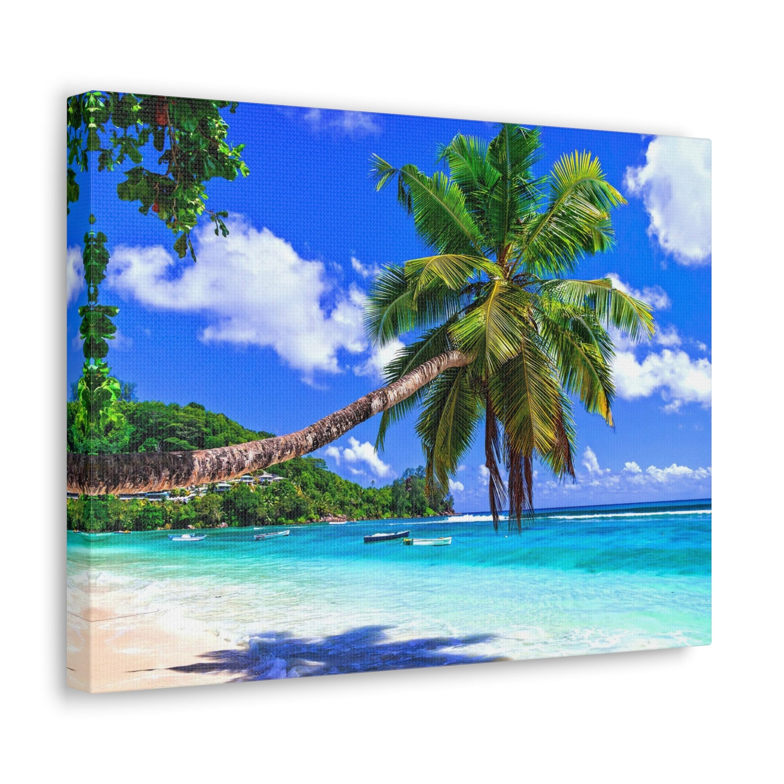 Exotic Tropical Beach Scenery Ocean Canvas Wall Art for Home Decor Ready-to-Hang-Express Your Love Gifts