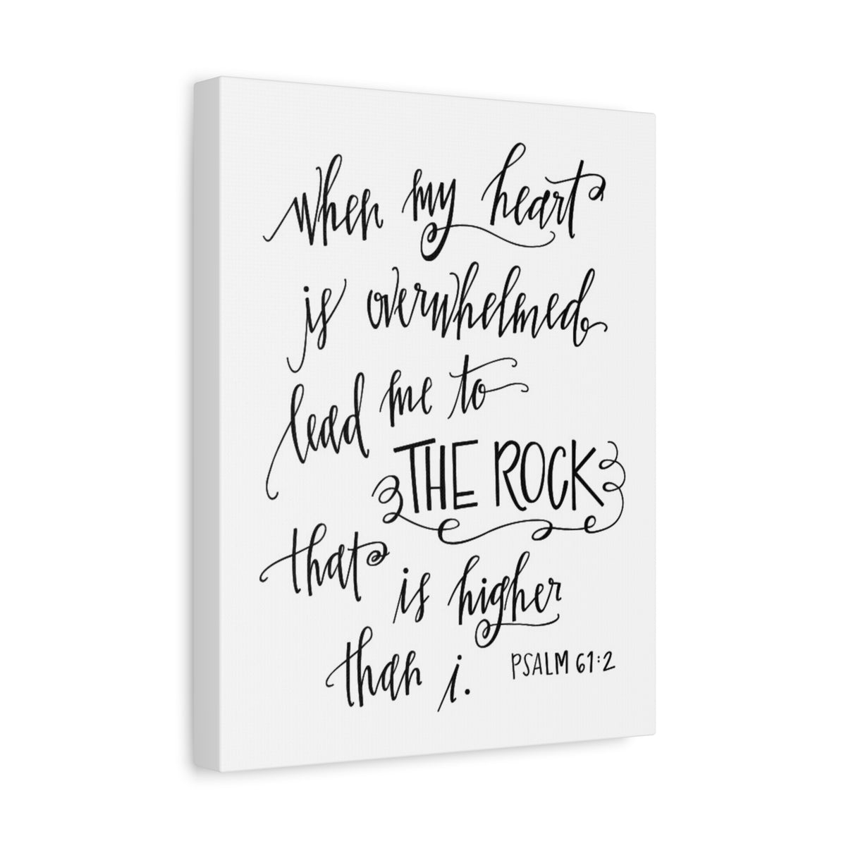 Scripture Canvas Higher Than I Psalm 61:2 Christian Wall Art Bible Verse Print Ready to Hang-Express Your Love Gifts