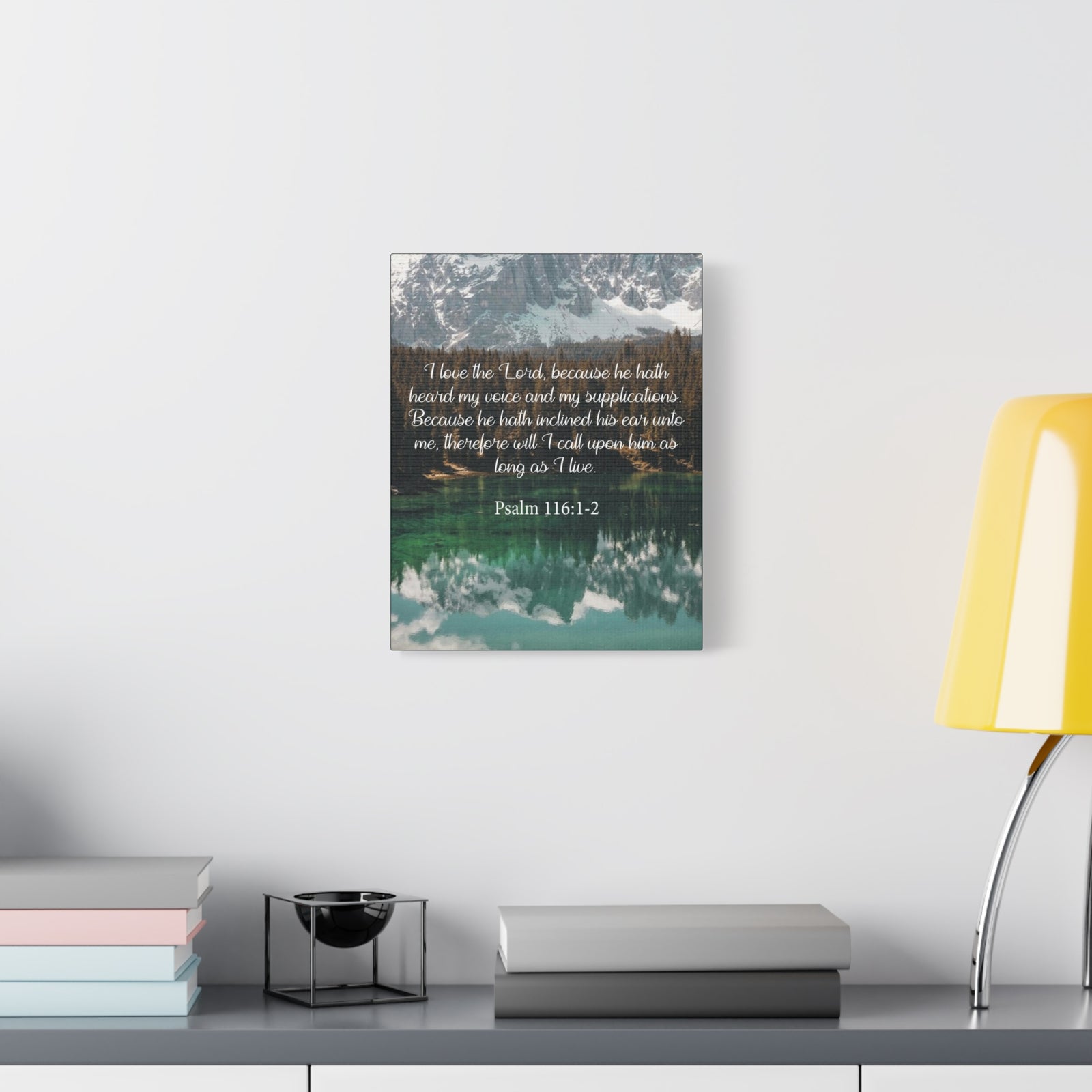 Bible Verse Canvas I Love The Lord Psalm 116:1-2 Christian Home Décor Wall Art Scripture Ready to Hang Faith Print-Express Your Love Gifts