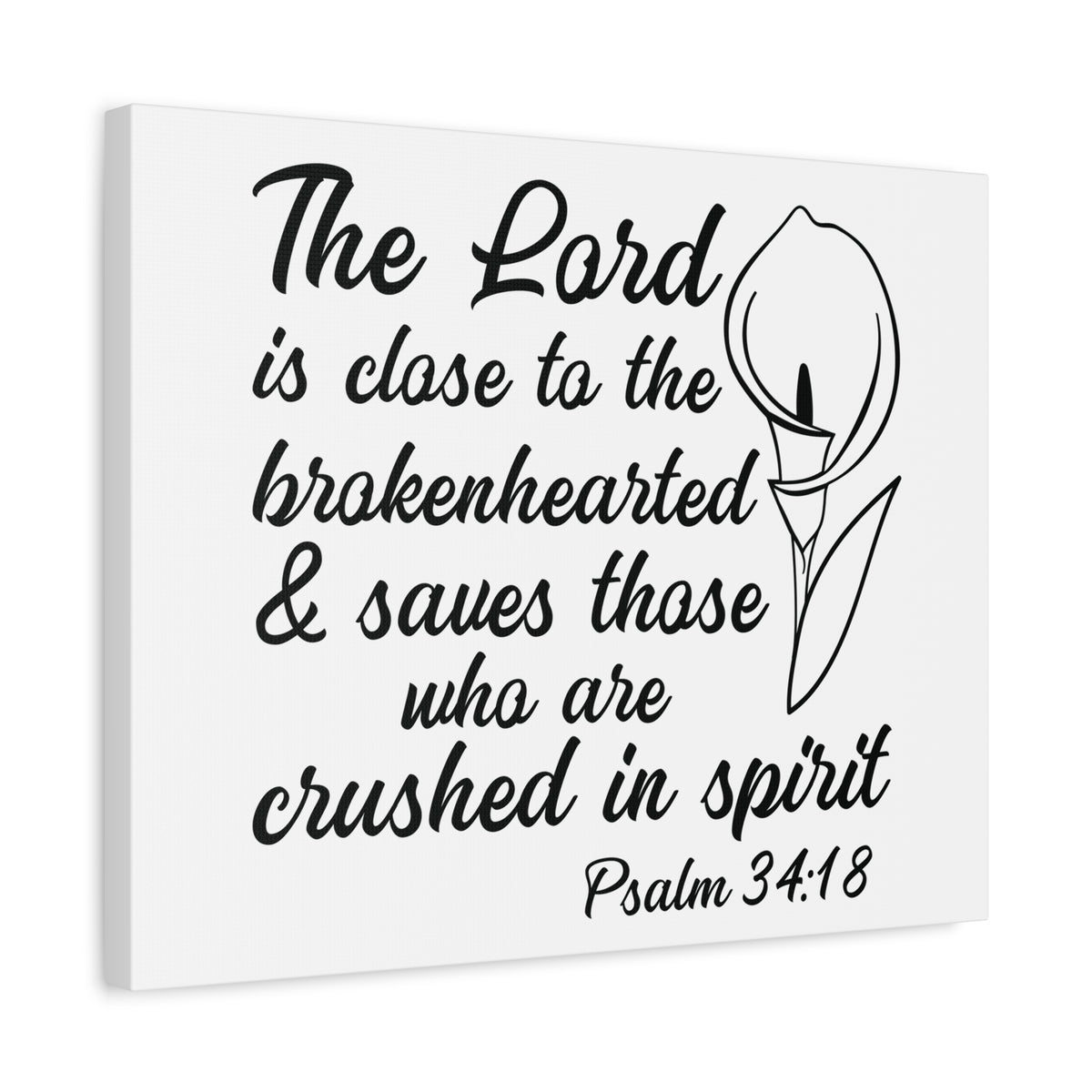Scripture Canvas Saves Those Who Psalm 34:18 Christian Wall Art Bible Verse Print Ready to Hang-Express Your Love Gifts