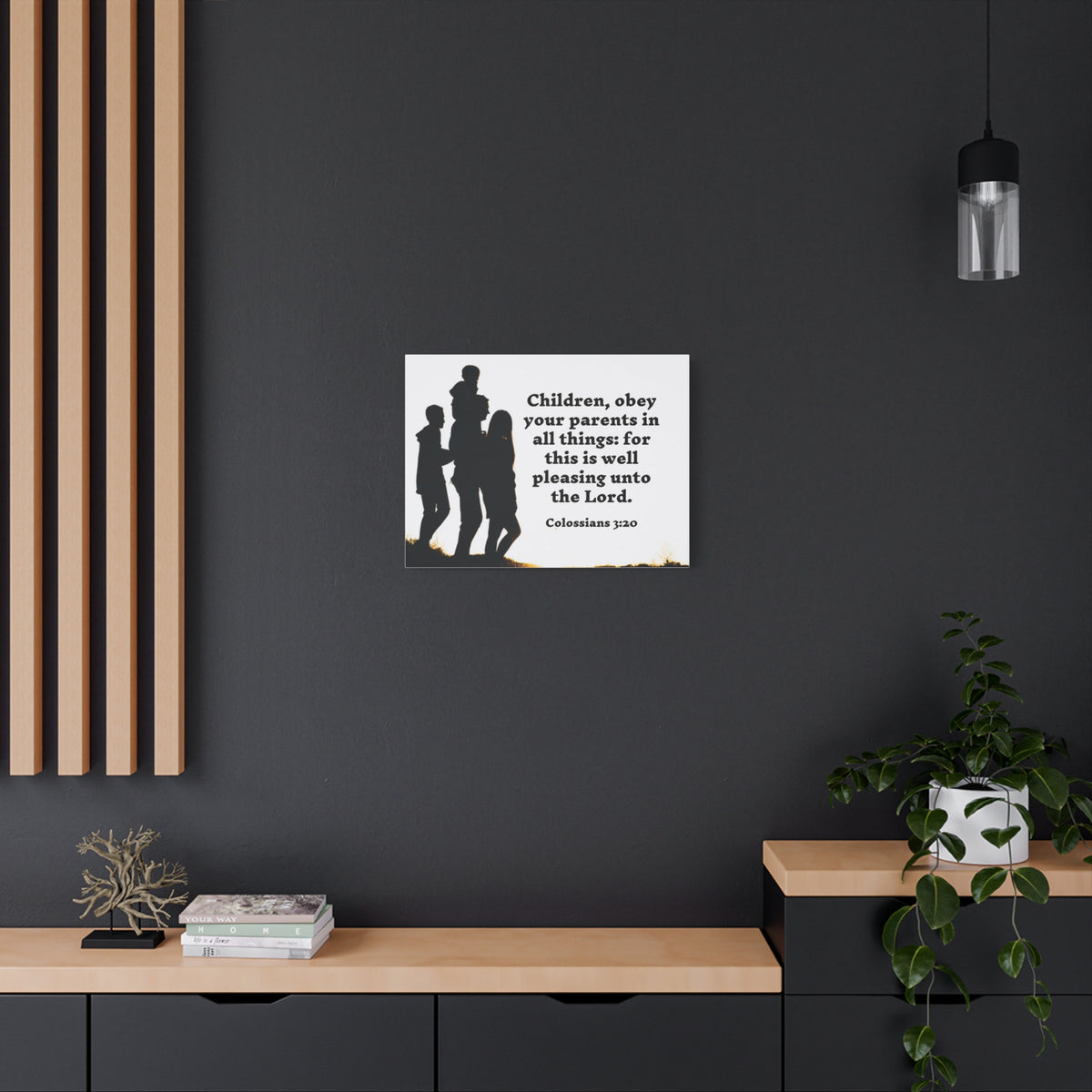 Scripture Walls Obey Your Parents Colossians 3:20 Bible Verse Canvas Christian Wall Art Ready to Hang-Express Your Love Gifts