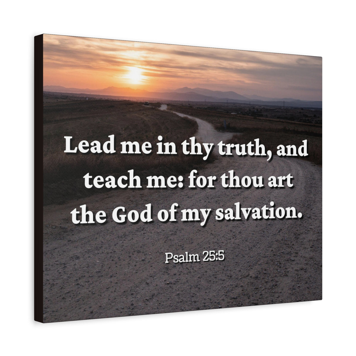 Scripture Canvas My Salvation Psalm 25:5 Christian Wall Art Bible Verse Print Ready to Hang-Express Your Love Gifts