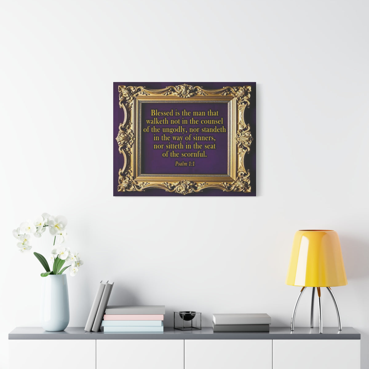 Scripture Walls Psalm 1:1 KJV Bible Verse Canvas Christian Wall Art Ready to Hang Unframed-Express Your Love Gifts