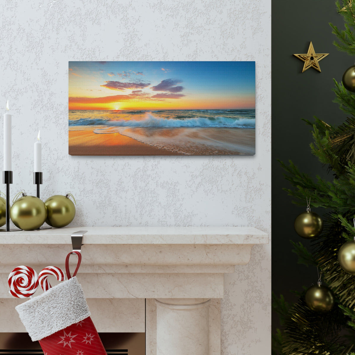 Beautiful Cloudscape Over The Sea Ocean Canvas Wall Art for Home Decor Ready-to-Hang-Express Your Love Gifts