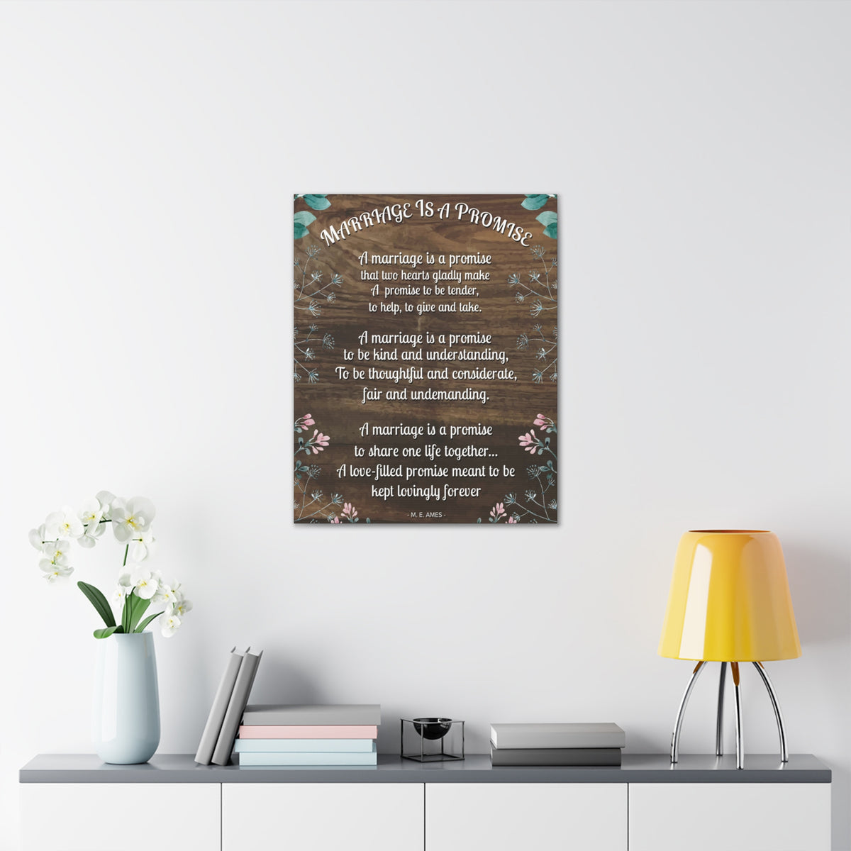 Marriage is a Promise Motivational Printed On Ready To Hang Stretched Canvas Wall Art-Express Your Love Gifts
