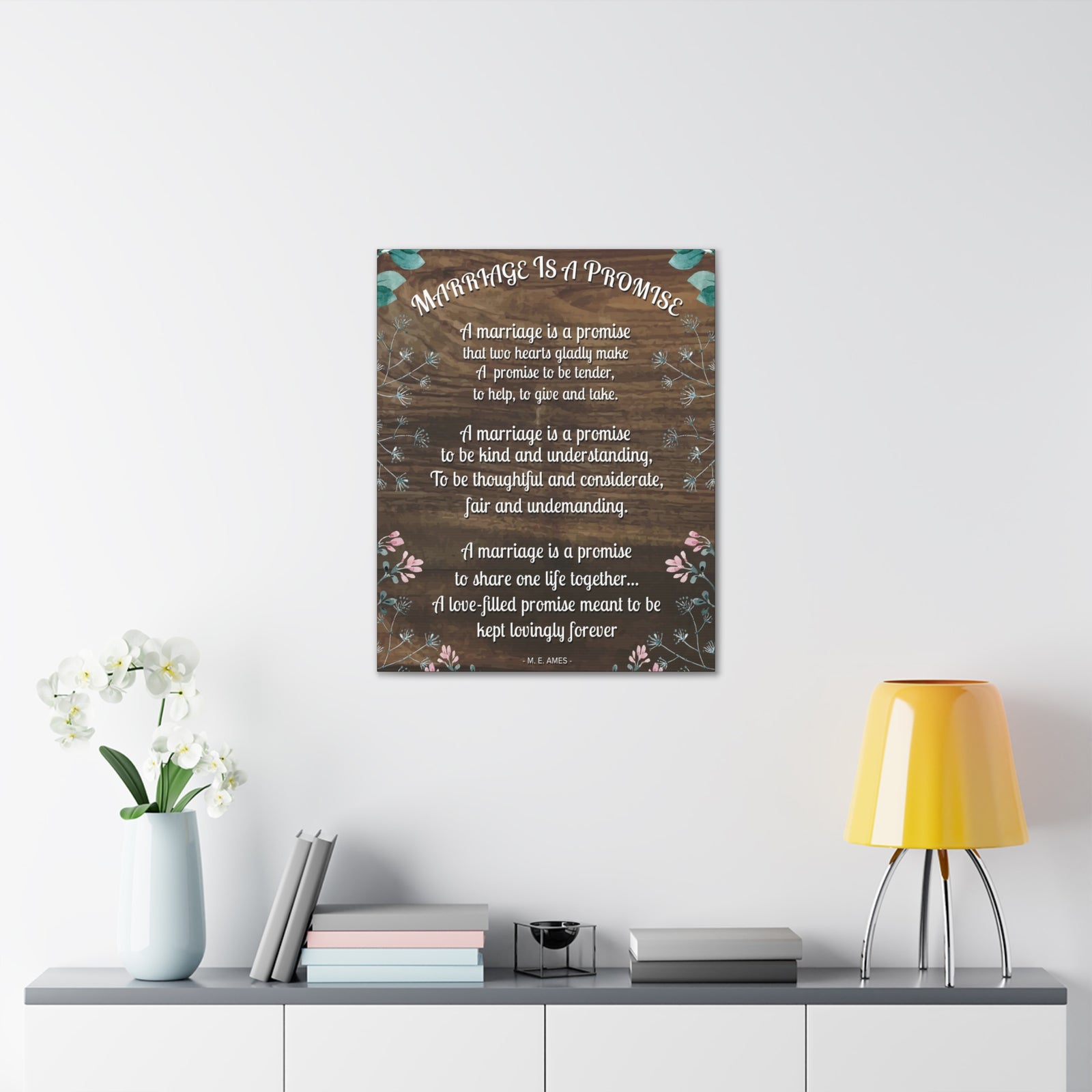 Marriage is a Promise Motivational Printed On Ready To Hang Stretched Canvas Wall Art-Express Your Love Gifts