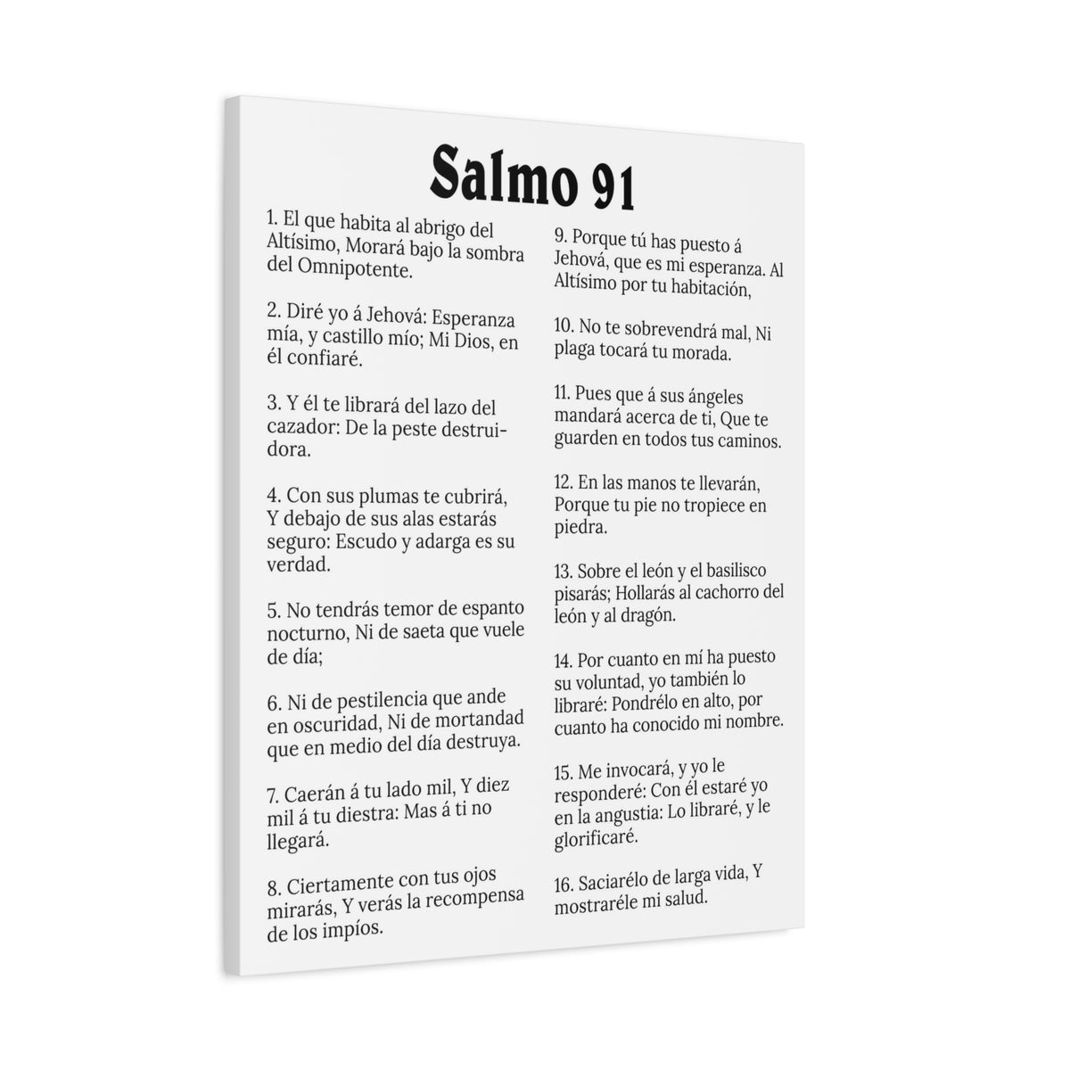 Scripture Walls Salmo 91 White Christian Wall Art Print Ready to Hang Unframed-Express Your Love Gifts