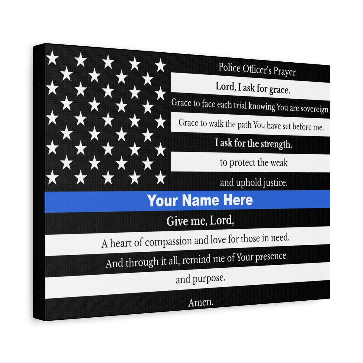 Scripture Walls Personalized Police Prayer Bible Canvas Christian Wall Art Ready to Hang Unframed-Express Your Love Gifts