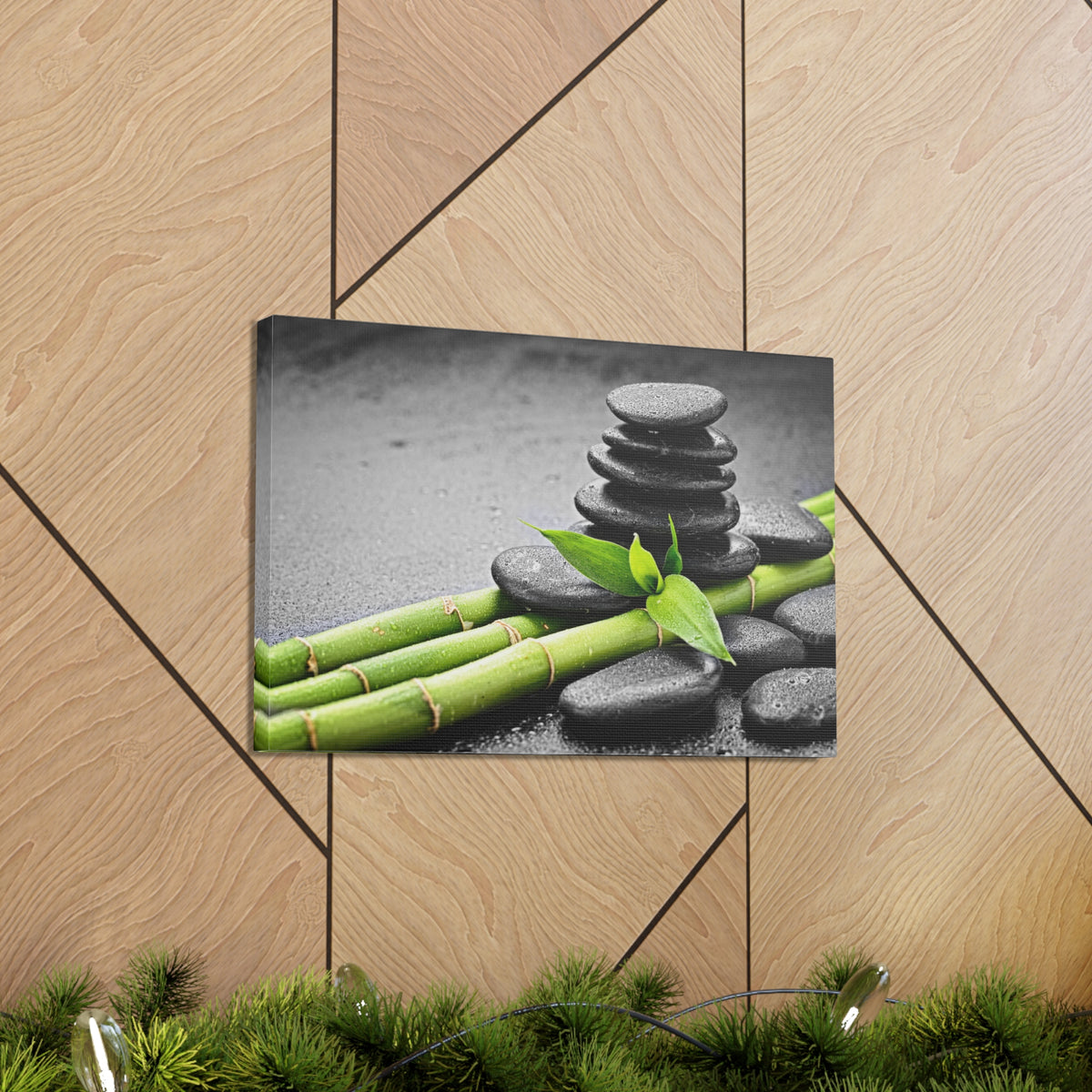 Bamboo on the Black Forest Floral Nature Photography Canvas Wall Art for Home Decor Ready-to-Hang-Express Your Love Gifts
