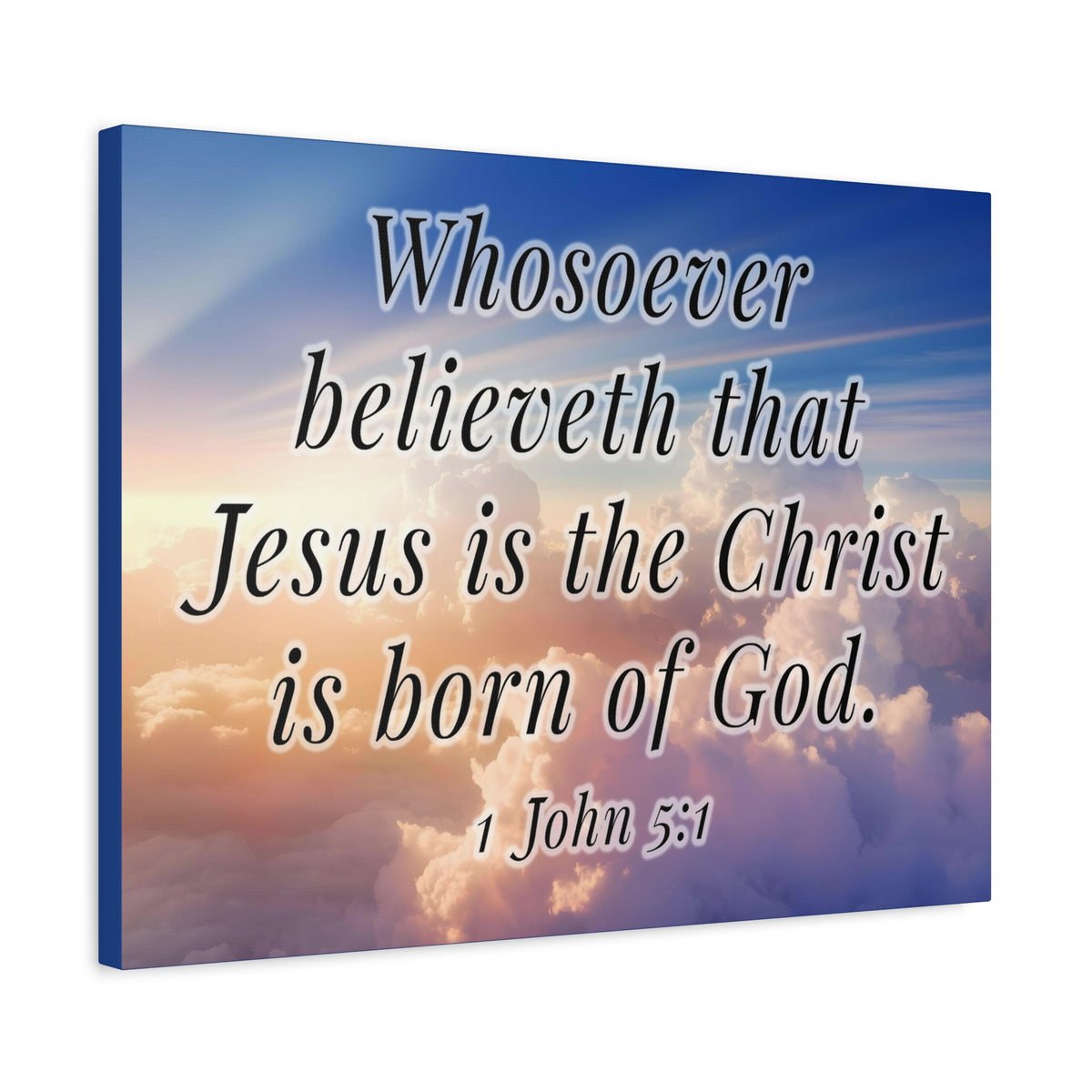 Scripture Walls 1 John 5:1 Jesus is the Christ Bible Verse Canvas Christian Wall Art Ready to Hang Unframed-Express Your Love Gifts
