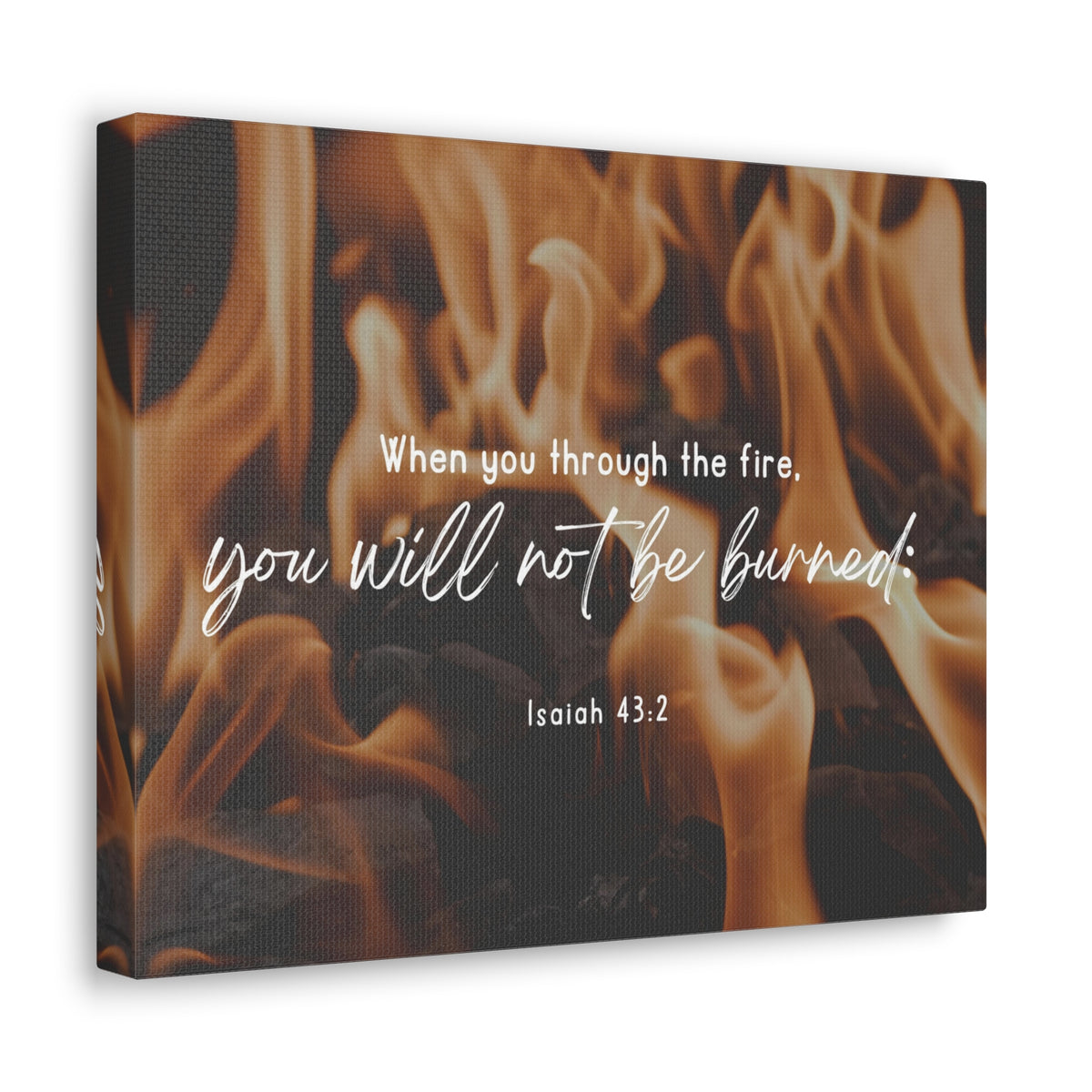 10 Scripture Walls Not Be Burned Isaiah 43:2 Bible Verse Canvas Christian Wall Art Ready to Hang-Express Your Love Gifts