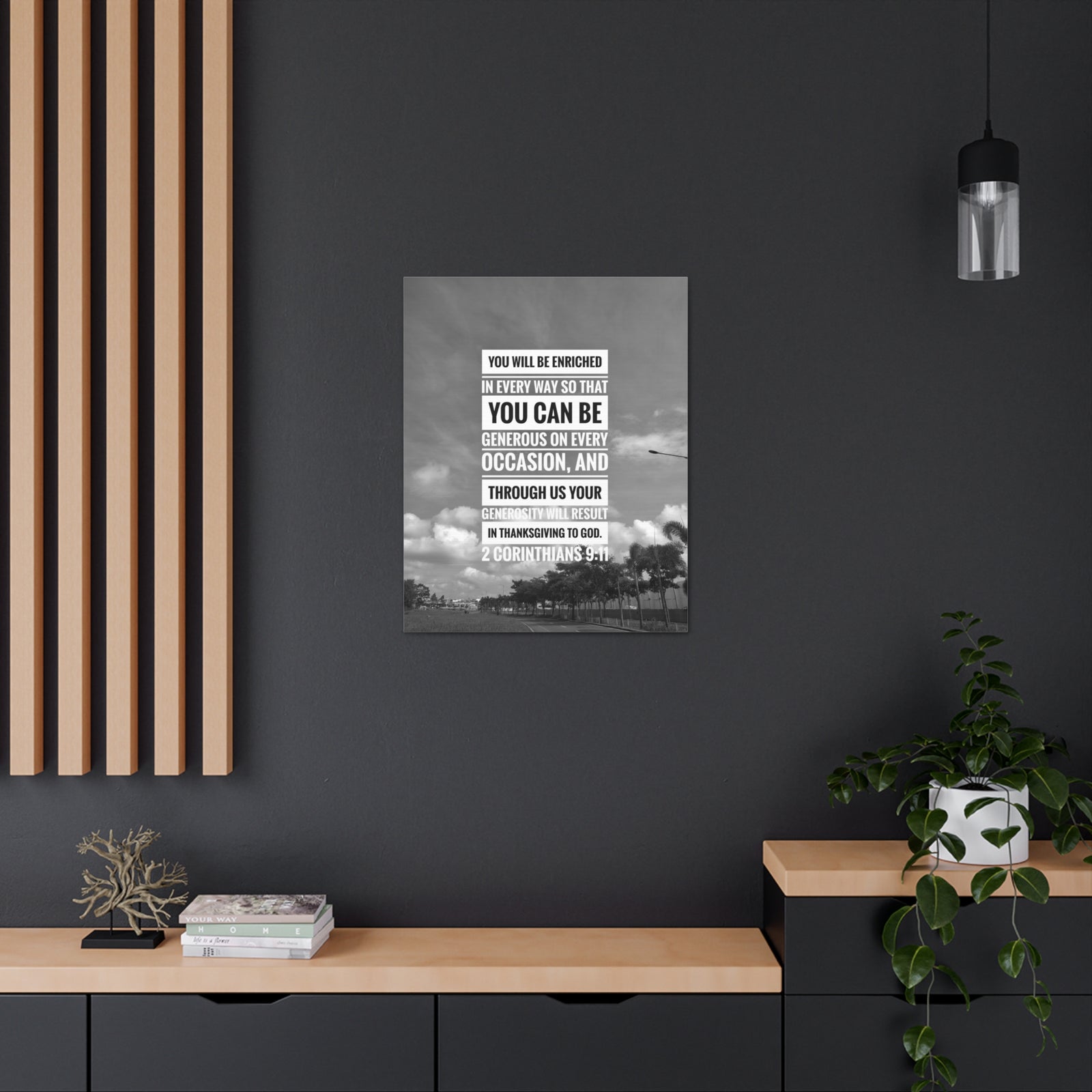 Scripture Canvas You Will Be Enriched 2 Corinthians 9:11 Christian Wall Art Bible Verse Print Ready to Hang-Express Your Love Gifts