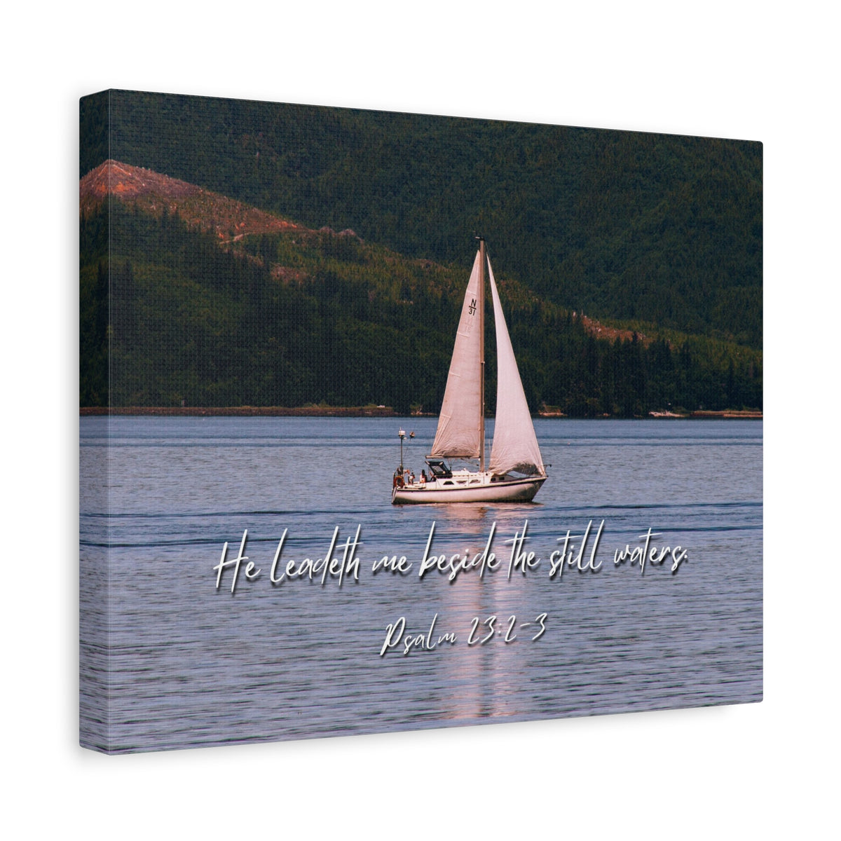 Scripture Walls He Leadeth Me Psalm 23:2 Bible Verse Canvas Christian Wall Art Ready to Hang-Express Your Love Gifts