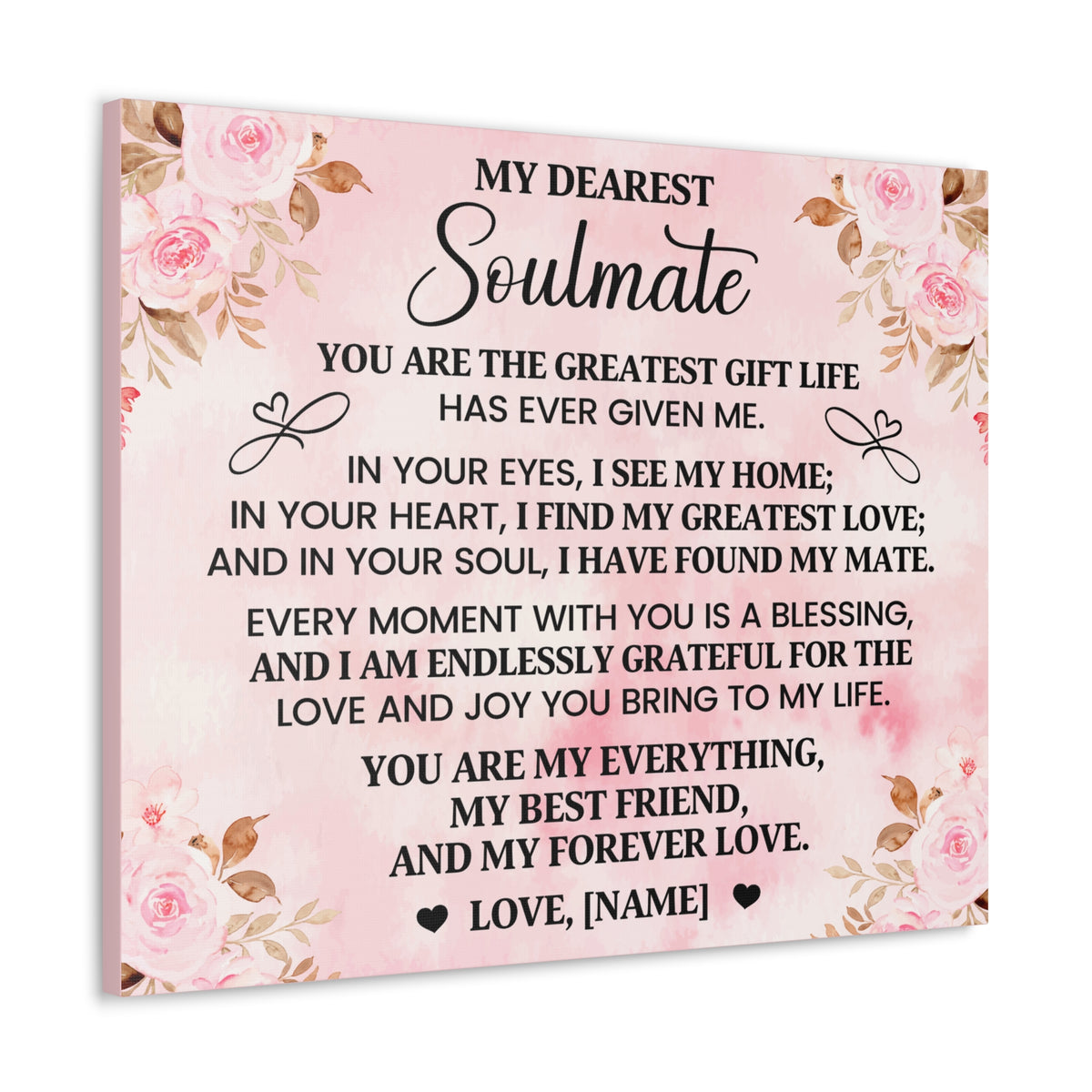 Personalized You Are The Greatest Gift Romantic Inspirational Print Ready to Hang Artwork Unframed-Express Your Love Gifts